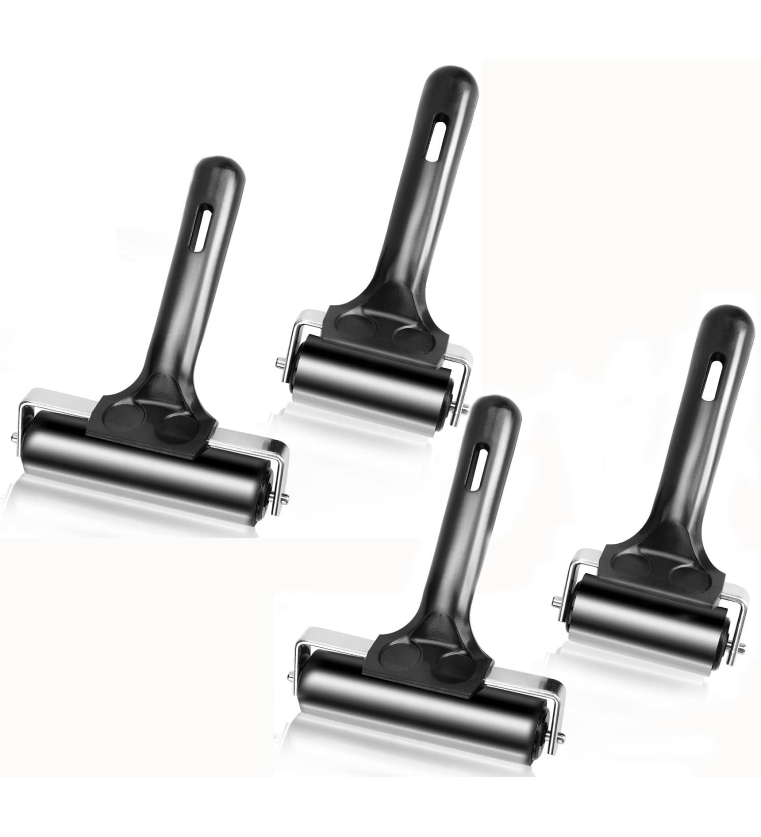 Yesland 4 Pcs Brayer Roller Set - Black Rubber Rollers for Printmaking, Stamping, and More - Buy Online on GoSupps.com