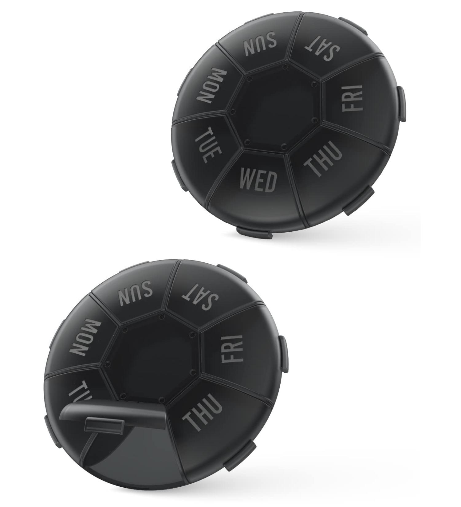Small Pill Organiser Weekly (2 Pack) Barhon 7 Day Daily Pill Box Cases 2 Weeks Portable Medicine Container for Vitamin Fish Oil Supplements(Black) - Buy Online on GoSupps.com