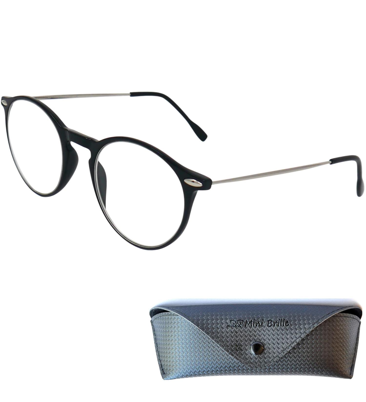 Mini Anti Blue Light Glasses for Reading - Round & Rectangular Black Plastic Frame Free Case Women s 2.5 Diopters - Buy Online on GoSupps.com