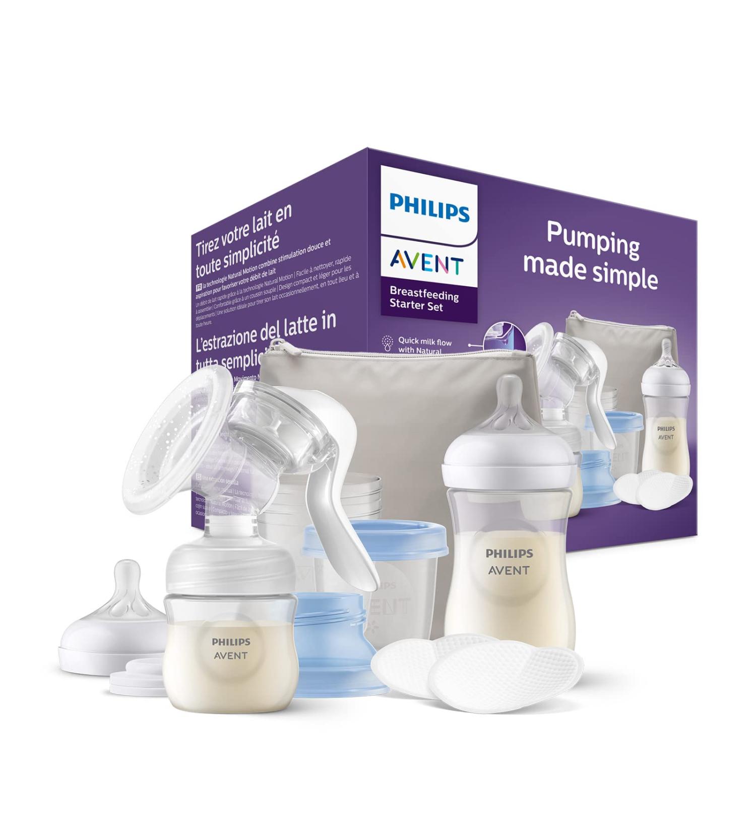Philips Avent Manual Breast Pump Starter Set | BPA Free Single Hand Pump and Milk Bottle (SCF430/16) - Buy Online on GoSupps.com