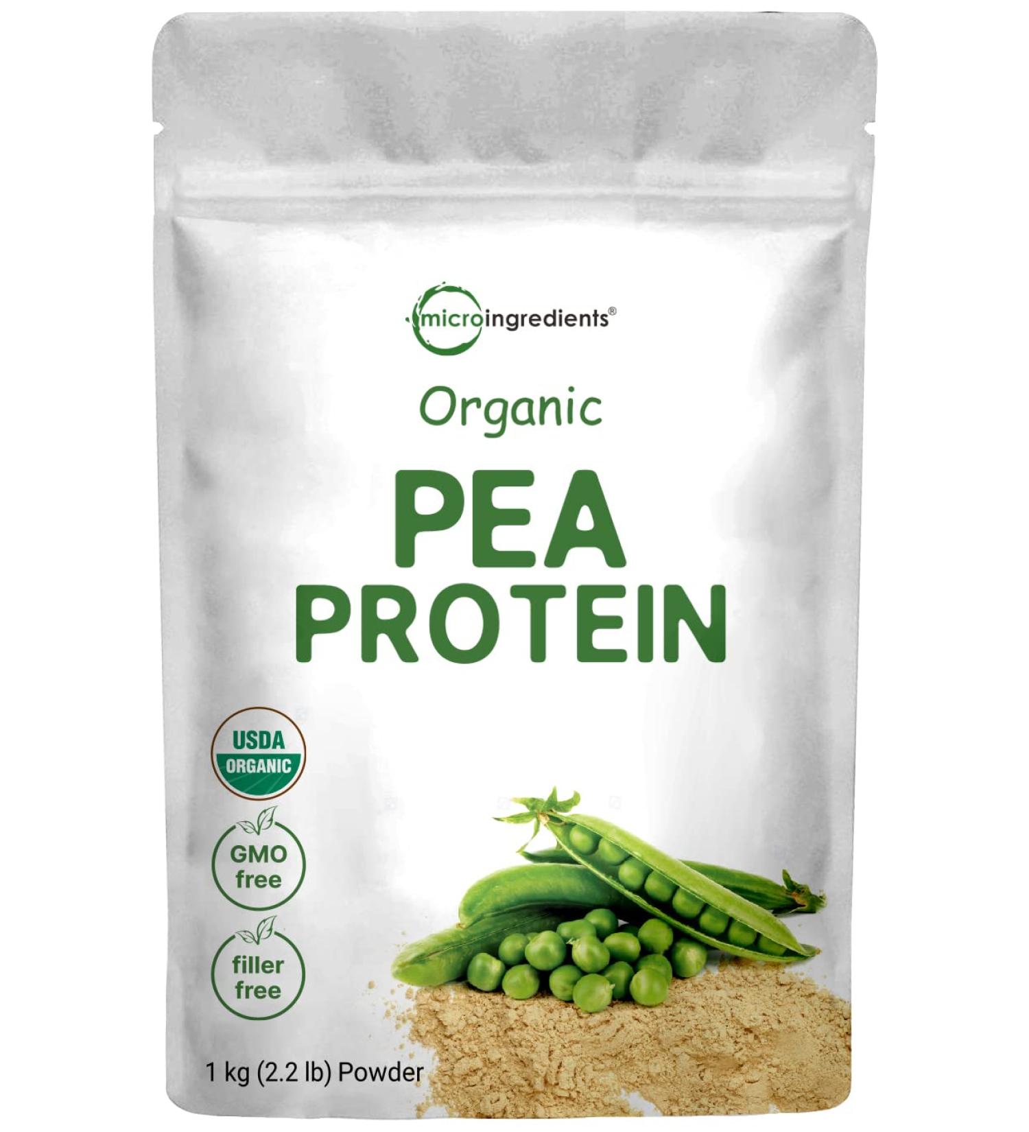 Organic North American Pea Protein Powder 1KG - Plant-Based Vegan Protein with BCAAs, Flavonoids, and Minerals - Non-GMO & Vegan Friendly - Buy Online on GoSupps.com
