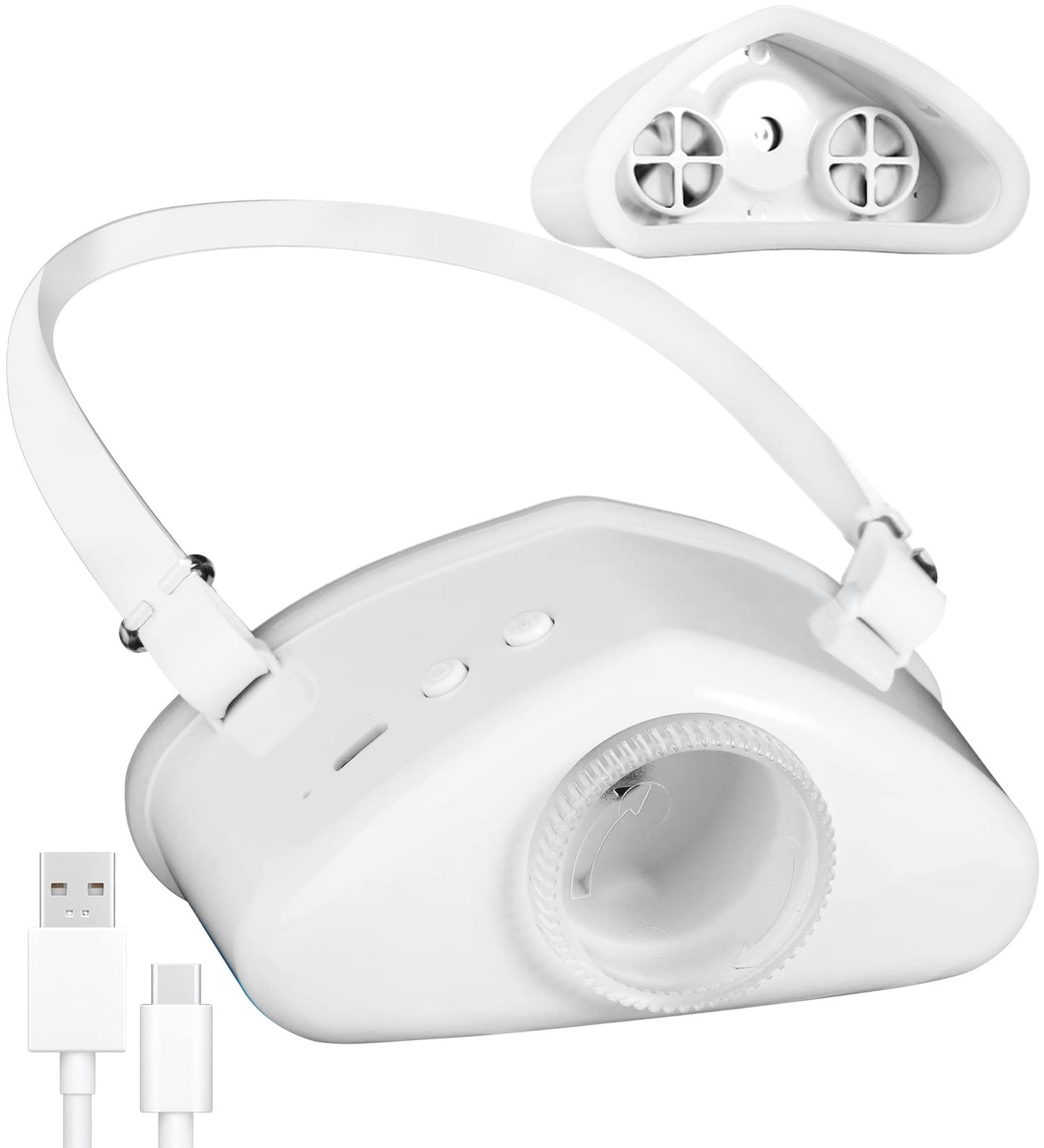 Anti Snoring Device with Fogging Mode, 3-Speed Wind Adjustment, and Fixing Strap - White | Men and Women - Buy Online on GoSupps.com
