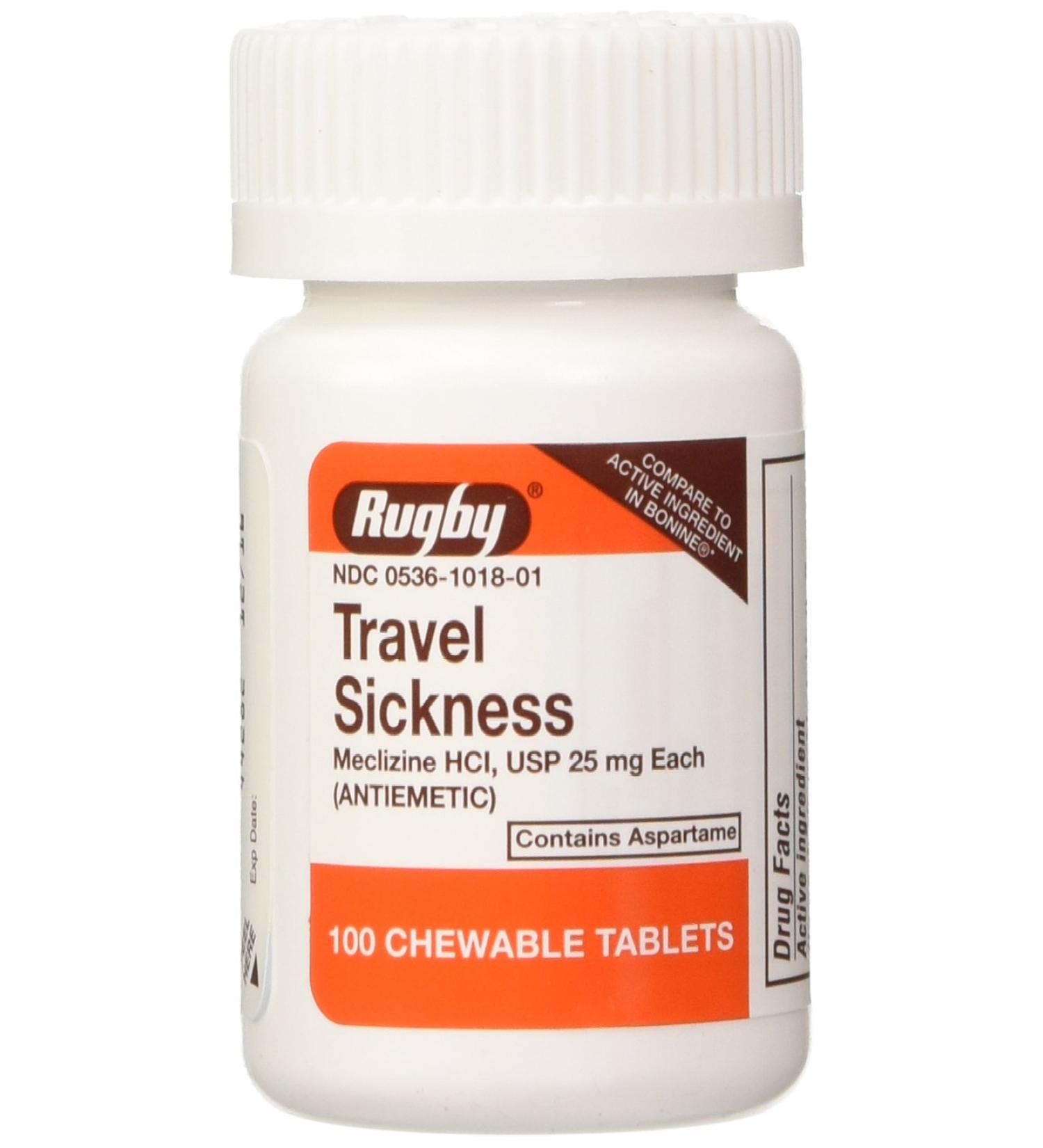 Meclizine Chewable Tablets - 25mg - Model 85207 - (3 Bottles of 100)