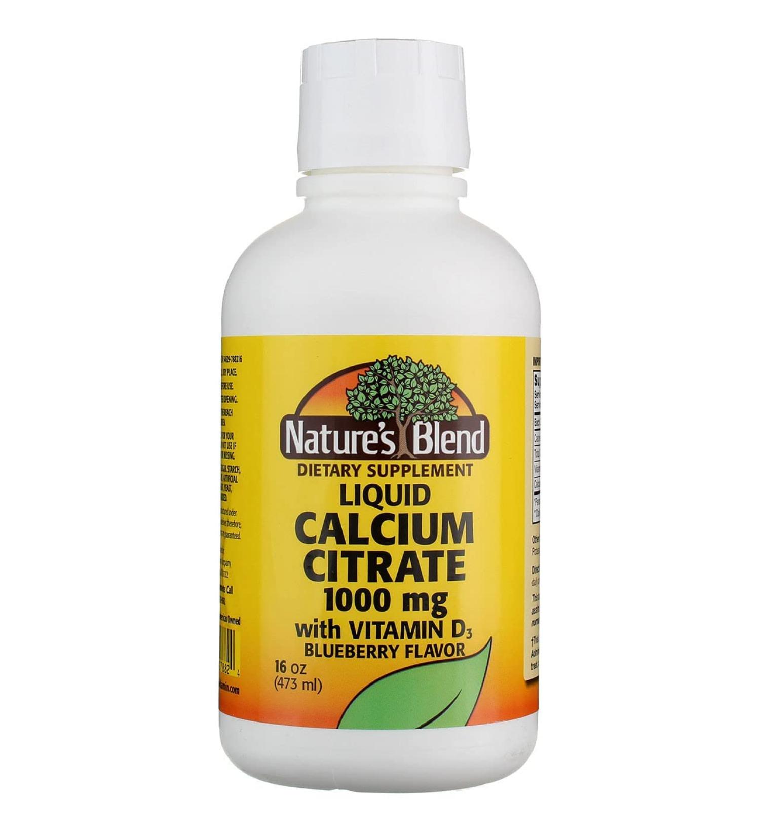 Liquid Calcium Citrate 1000mg with D3 Blueberry | 16 fl oz Bottle - Buy Online on GoSupps.com