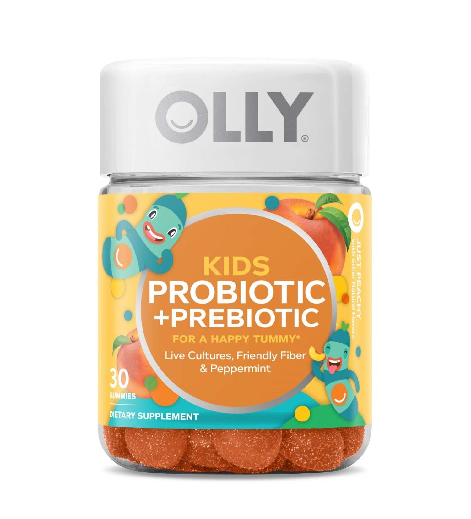 OLLY Kids Probiotic + Prebiotic Gummies - Just Peachy Flavor - 30 Count - Buy Online on GoSupps.com