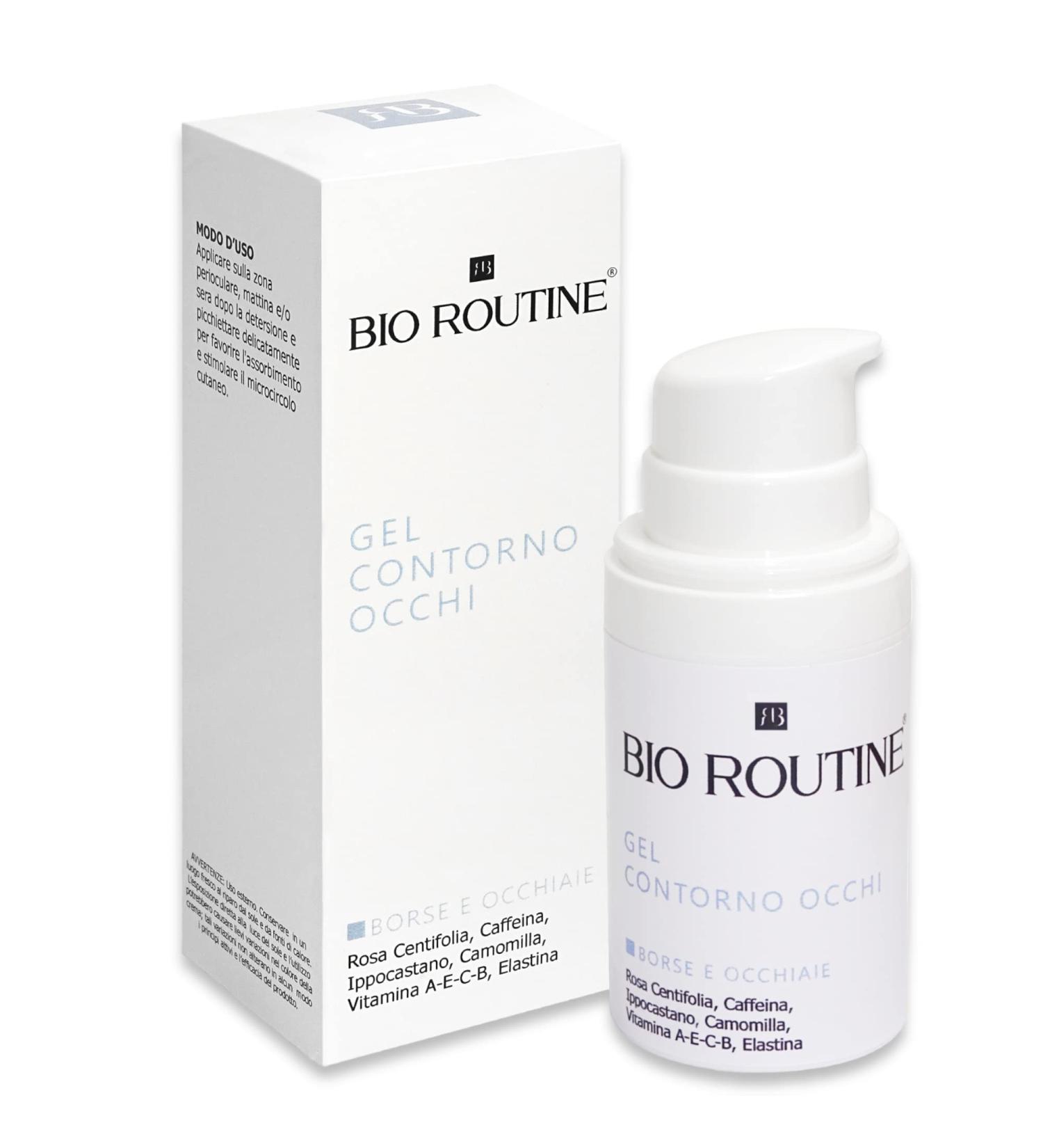 BIO ROUTINE Contour gel for eyes and eyes antiwrinkles for men and women moisturizing with chamomile caffeine rose centifoil vitamins A and B C helps relieve puffy eyes 30 ml - Buy Online on GoSupps.com