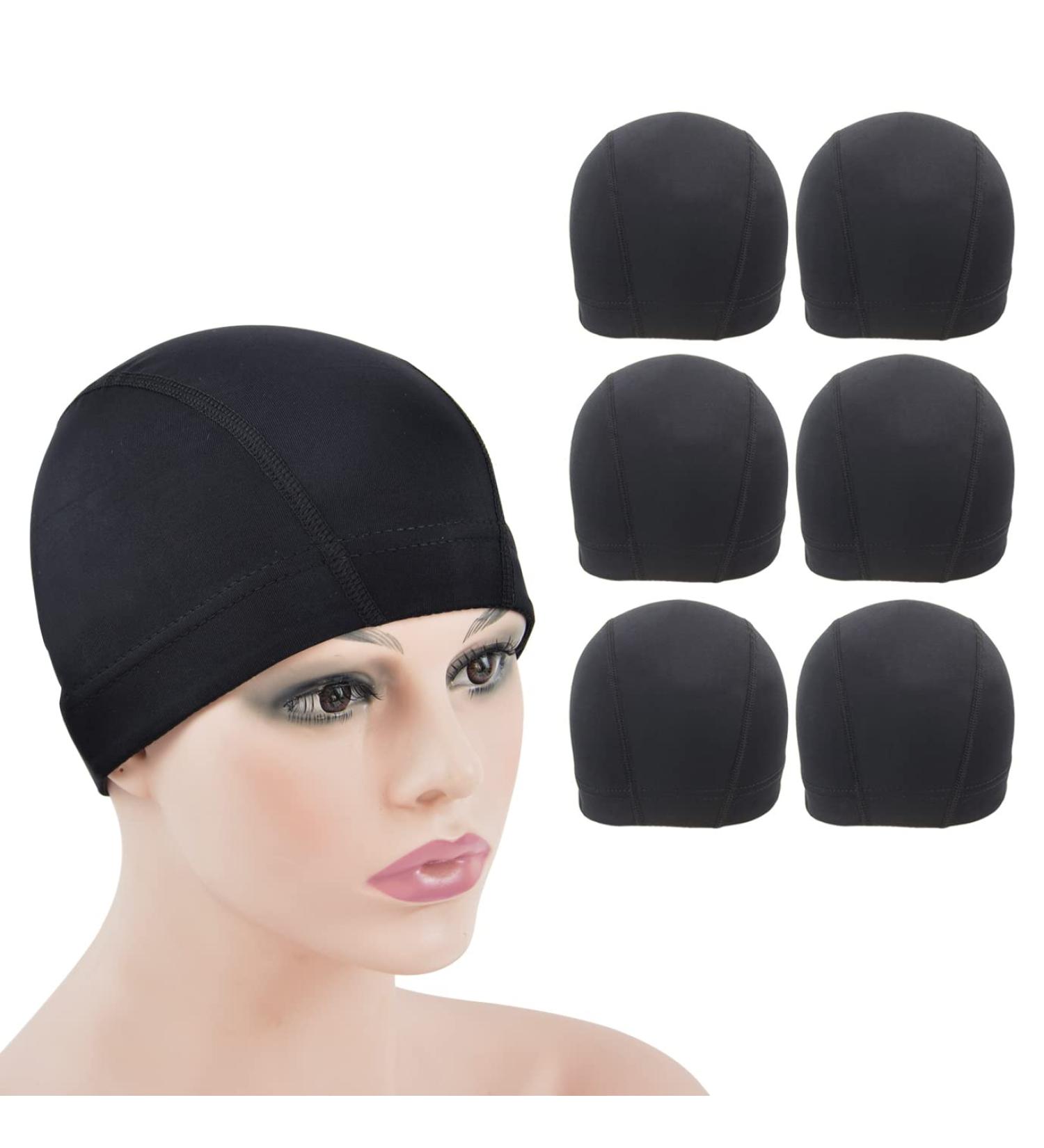 6 Pieces Black Dome Wig Cap - Stretchy Cap with Wide Elastic Band (L) for Wig Making - Best International Shipping - Buy Online on GoSupps.com