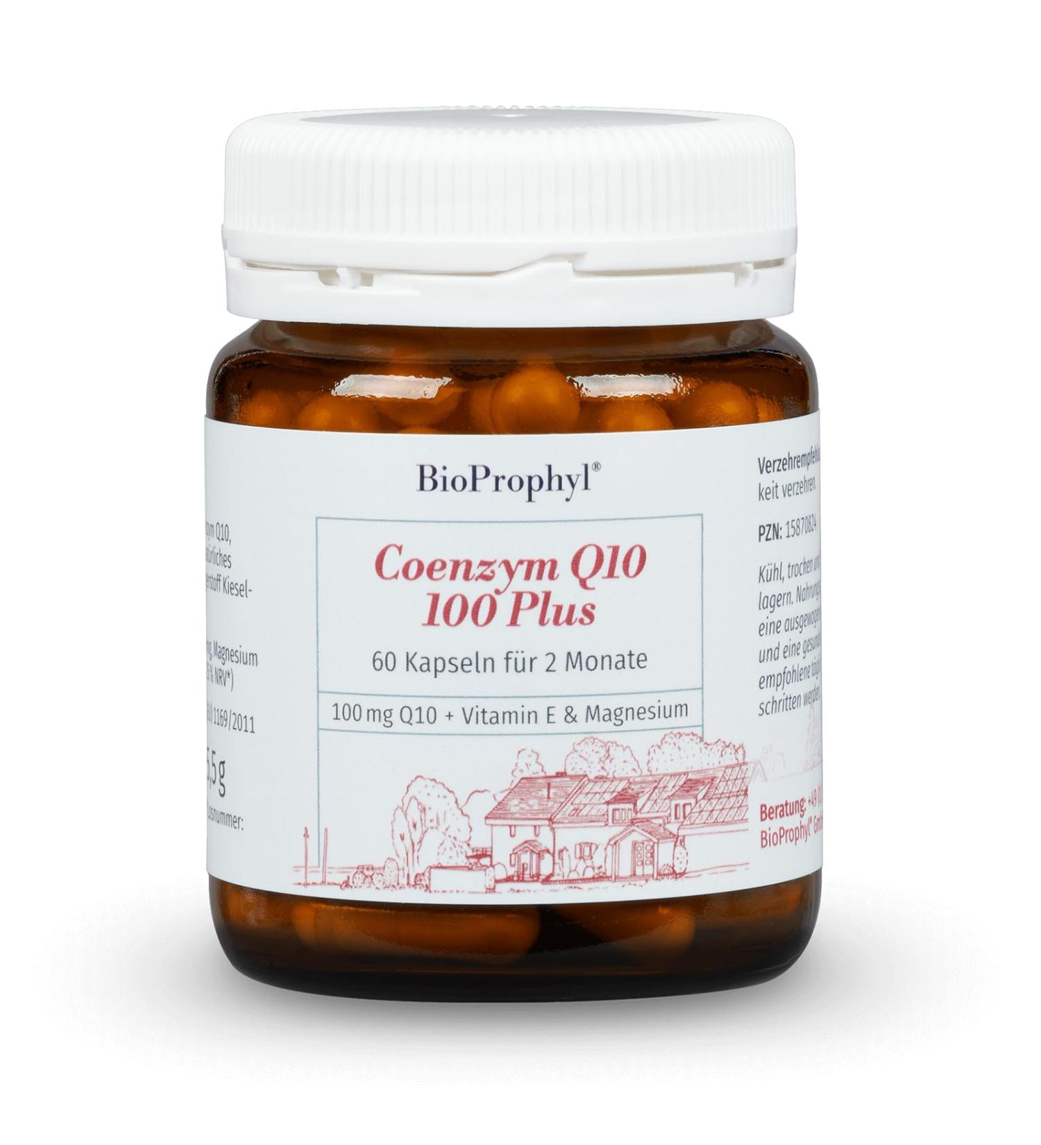 Bioprophyl Coenzyme Q10 100 Plus - 100 mg Pure Q10 with Vitamin E | 60 Vegetarian Capsules for 2 Months - International Shipping Available - Buy Online on GoSupps.com