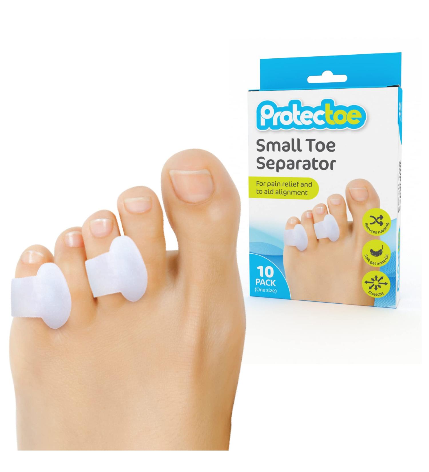 Protectoe Single Gel Small Toe Separator - Box of 10 | Toe Spacer for Overlapping Toes | Gel Toe Separators - Buy Online on GoSupps.com