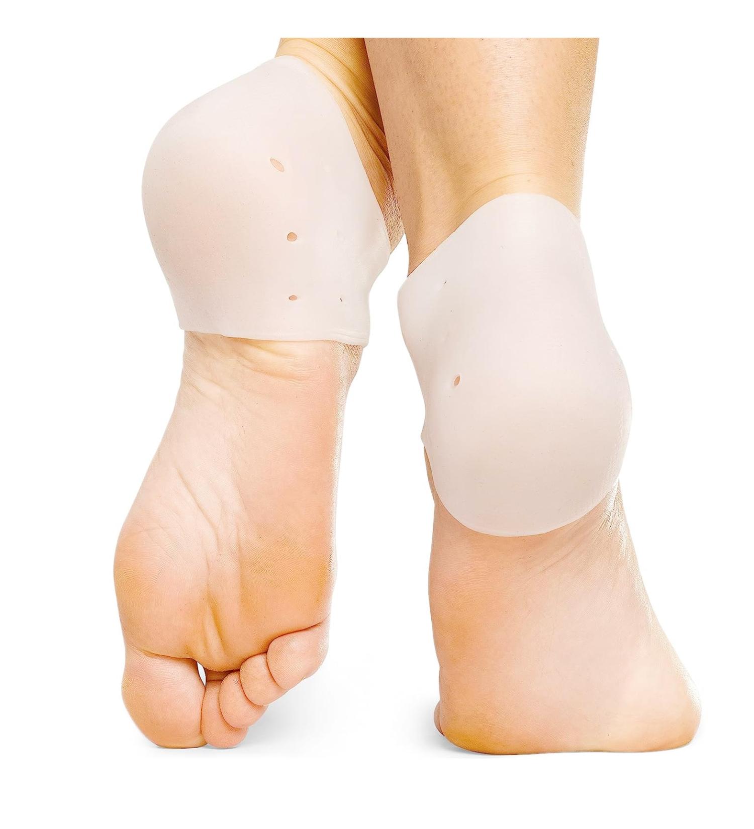 Moisturizing Silicone Gel Heel Socks for Cracked Foot Skin Care - Heel Protectors for Men and Women - Buy Online on GoSupps.com