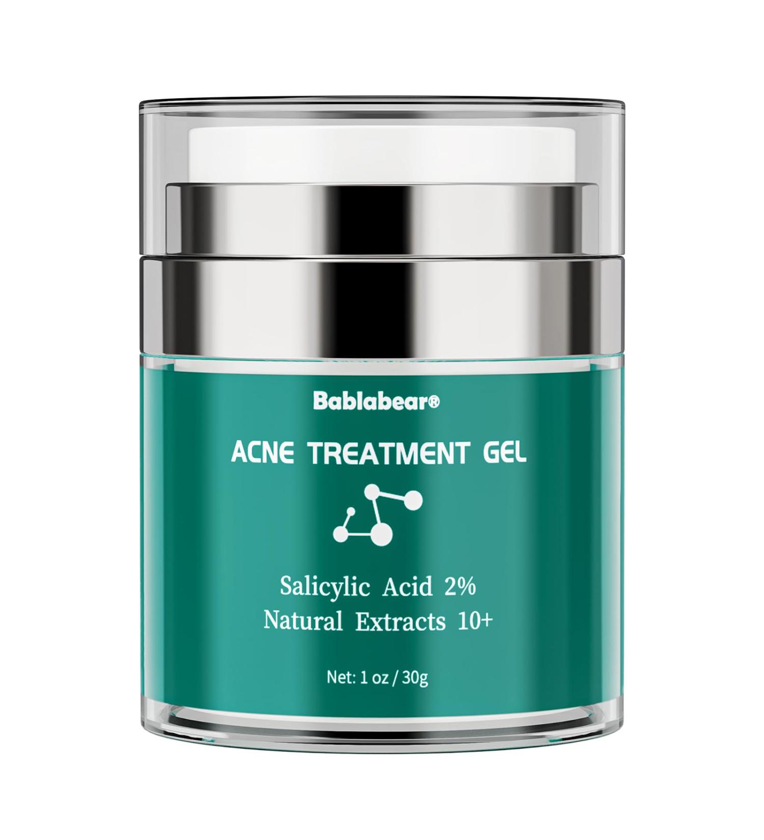 Bablabear 2% Salicylic Acid Acne Treatment Cream for Face Back/Butt/Body Spot Treatment for Pimples Face Blemishes Blackheads Oil Control Ingredients are Natural Suitable for Teenagers/Women/Men(30g) - Buy Online on GoSupps.com