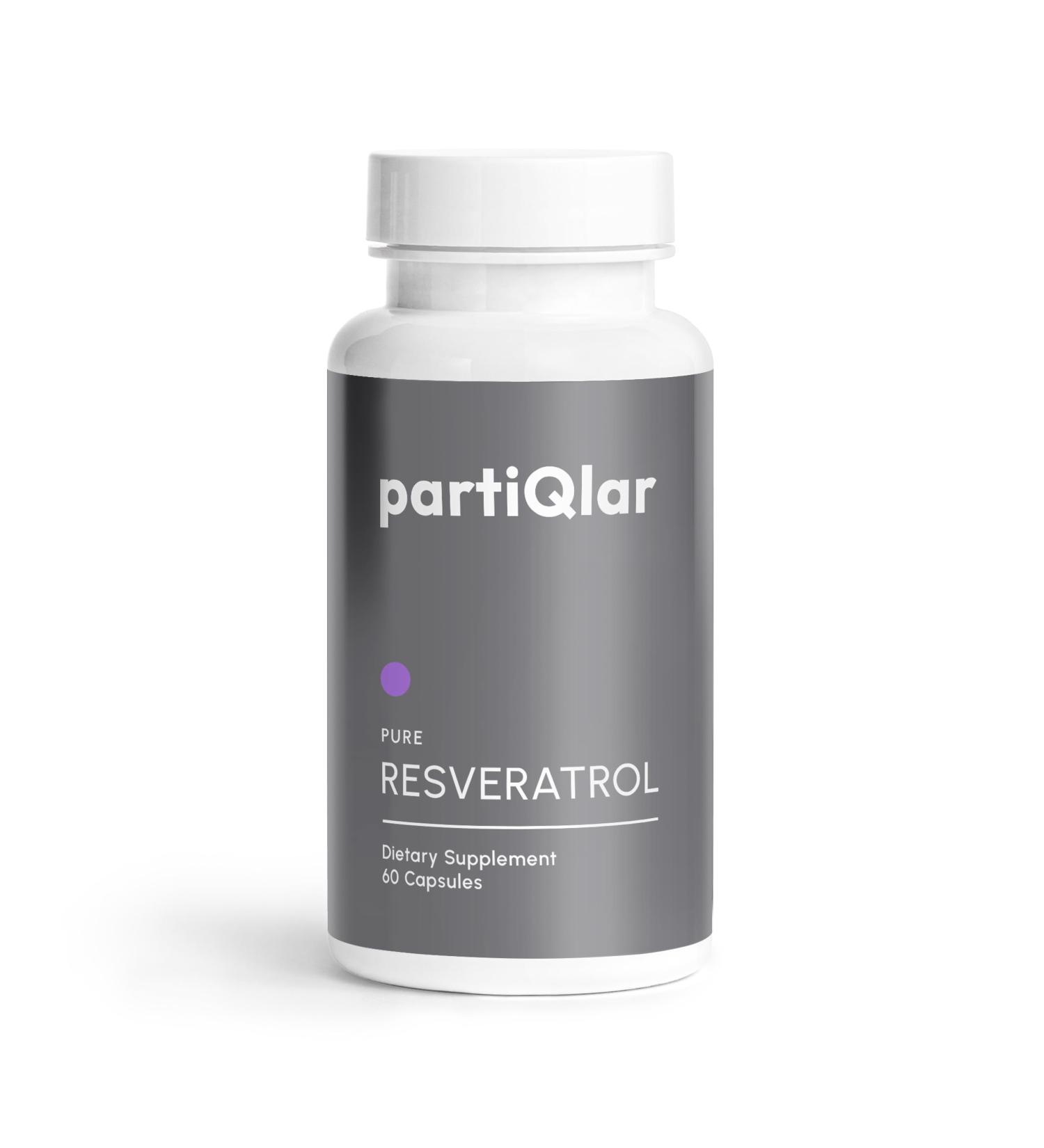 partiQlar High Purity Trans Resveratrol Supplement 500mg - Each Capsule Exceeds 98% Purity - 3rd Party Tested - Vegan - Sirtuin Activating and Cell Protecting Supplement - 60 Capsules - Buy Online on GoSupps.com