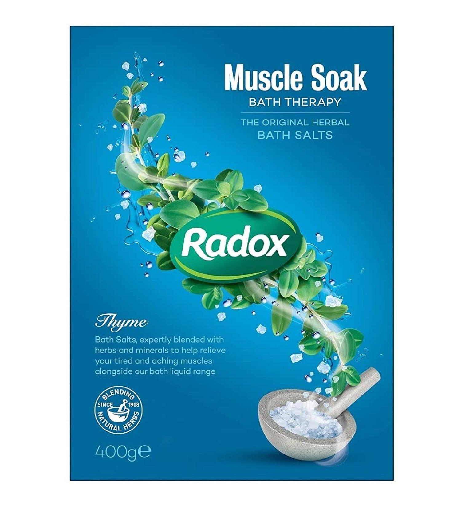 Radox Bath Therapy 400g Muscle Soak Herbal Bath Salts - Pack of 6