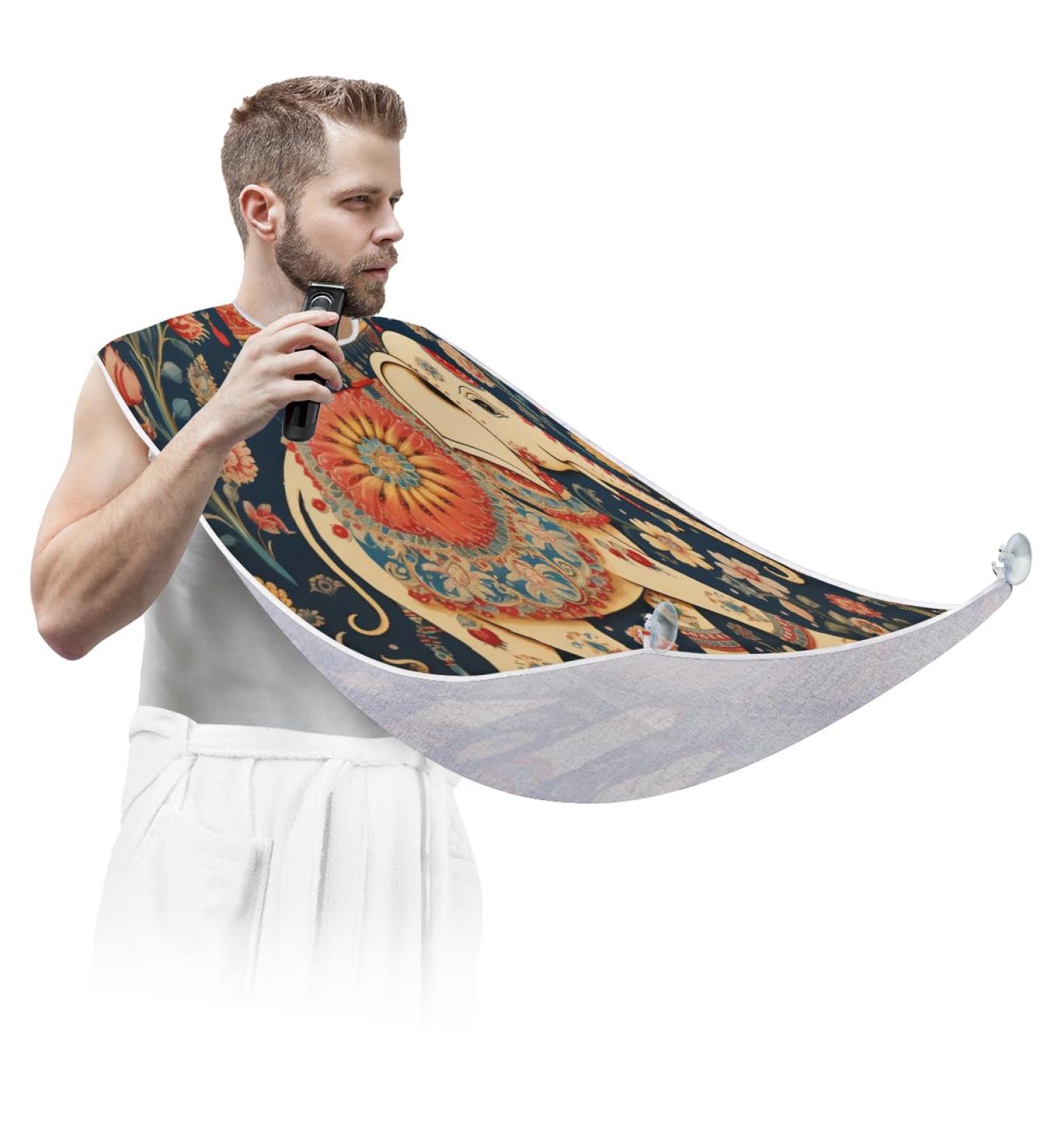 Ethnic Elephant Beard Bib Apron - Best Beard Hair Catcher for Men | Perfect Father's Day & Christmas Gifts for Dad & Husband - Buy Online on GoSupps.com
