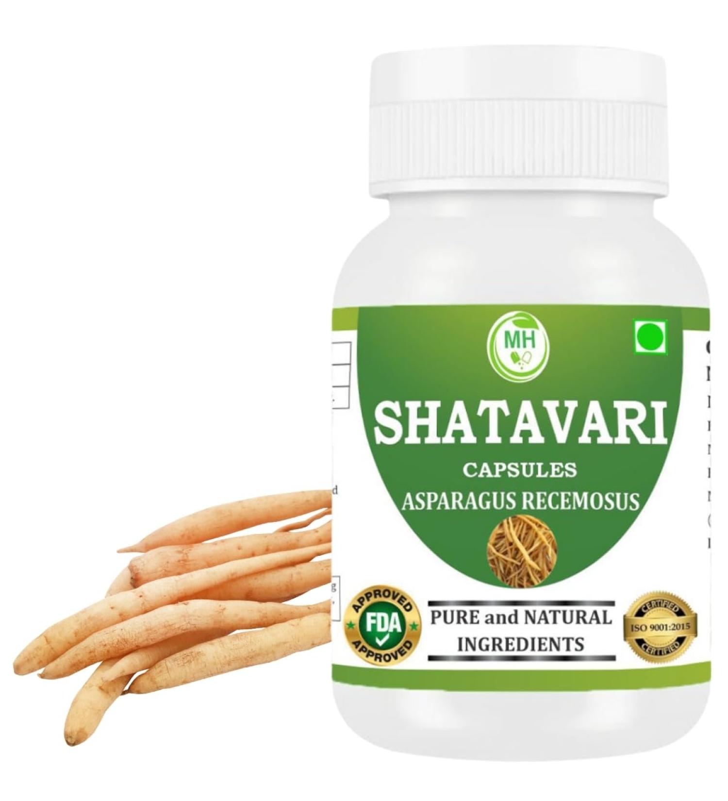 Morsan Healthcare Shatavari Capsules 500 mg | Asparagus Racemosus Extract | 60 Vegan Capsules Pack | Natural Ayurvedic Herbal Supplement for Women | Plant-Based Formula for Daily Wellness - Buy Online on GoSupps.com