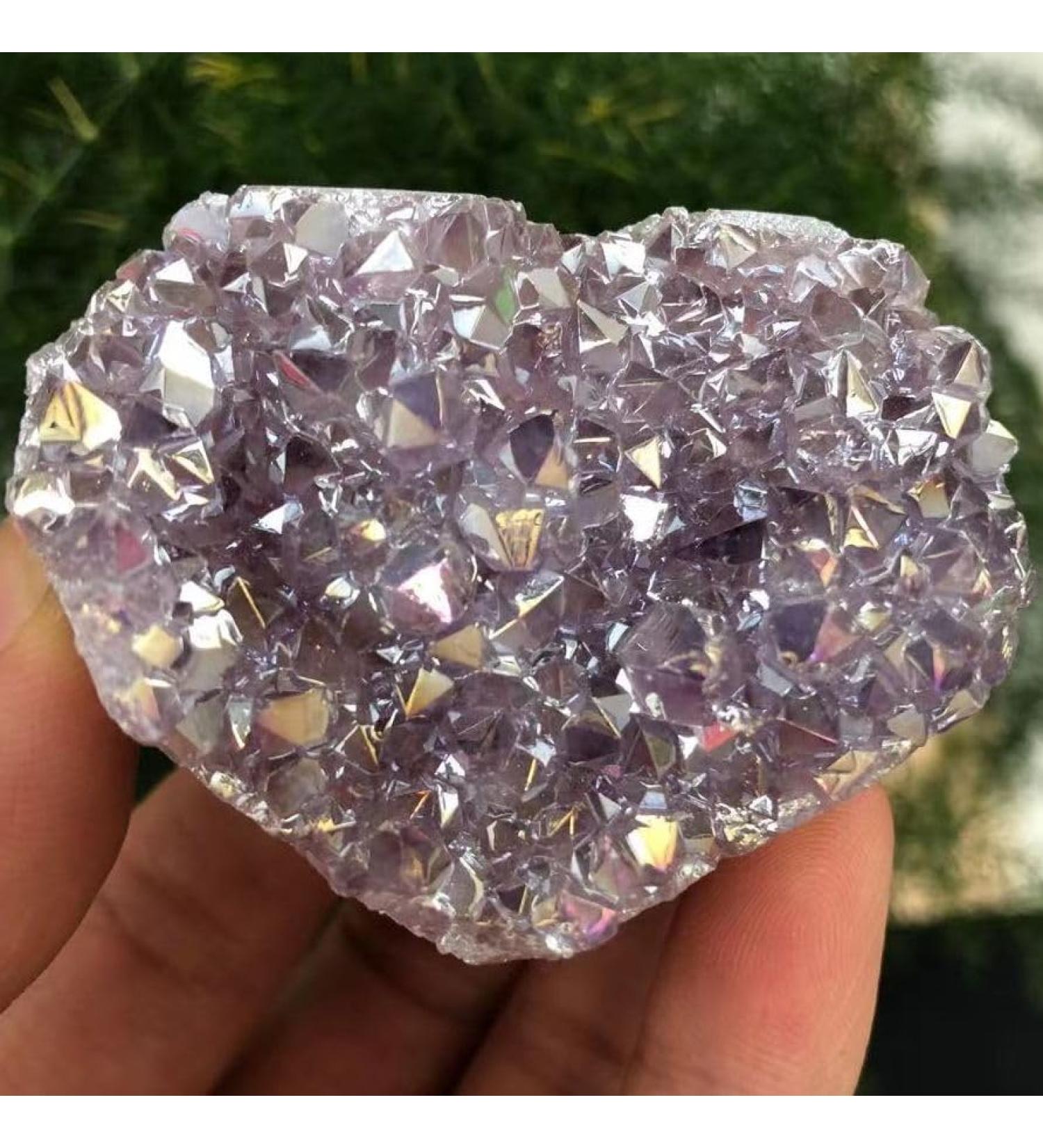 Natural Crystal Rough 1PC Lovely Rainbow Angel Aura Crazy Amethyst Clusters Natural Quartz Crystal Rough Stone for Gifts 70-100g - Buy Online on GoSupps.com