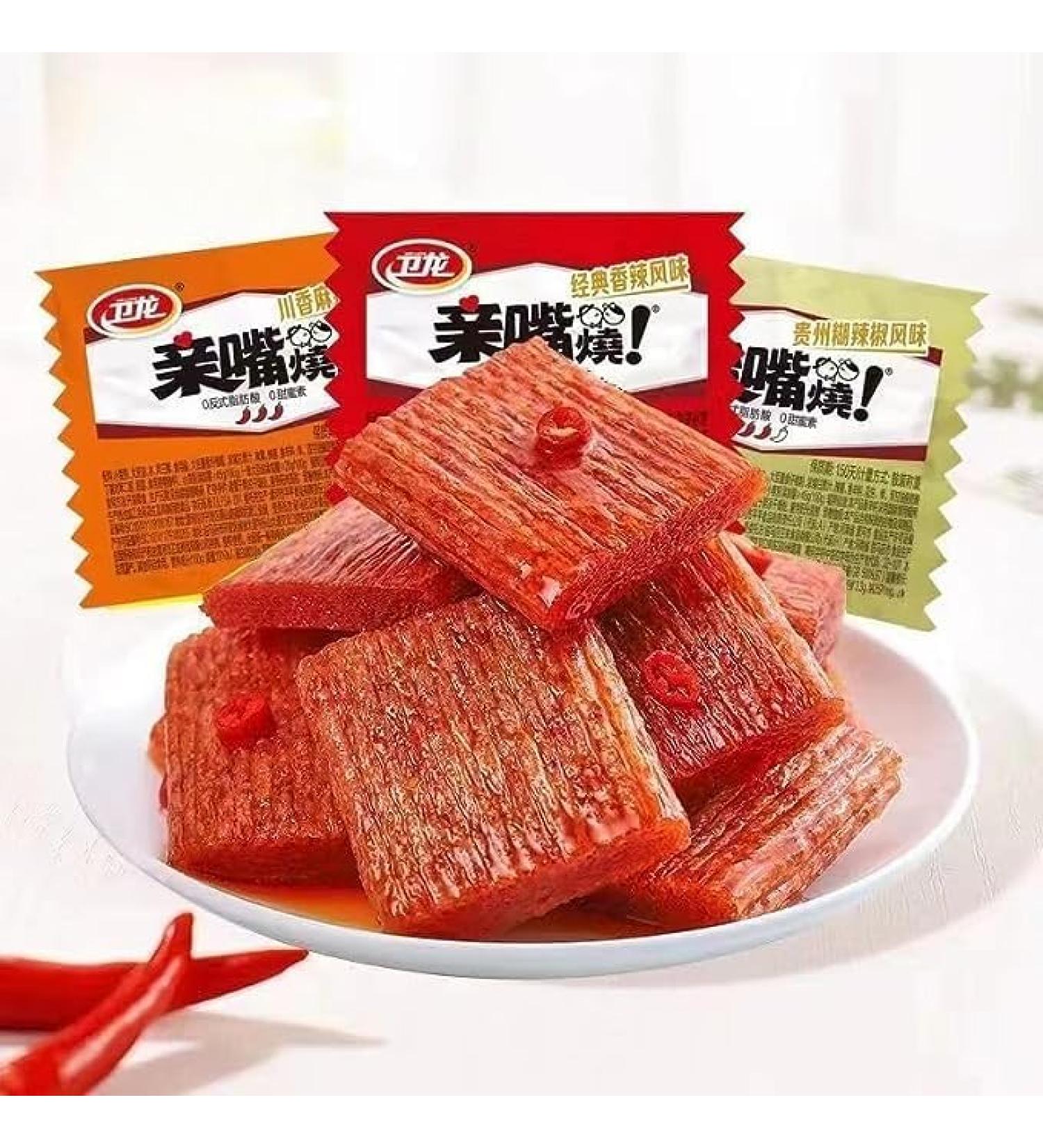 Weilong Qinzuishao Spicy Strips Latiao 12g/Bag Kissing Spicy Stick Small Gluten Ready-to-Eat hot and Spicy Gluten Famous Chinese Special Snack Gift Pack Instant Casual Snack (Spicy Flavor 80bag) Spicy flavor 80bag - Buy Online on GoSupps.com