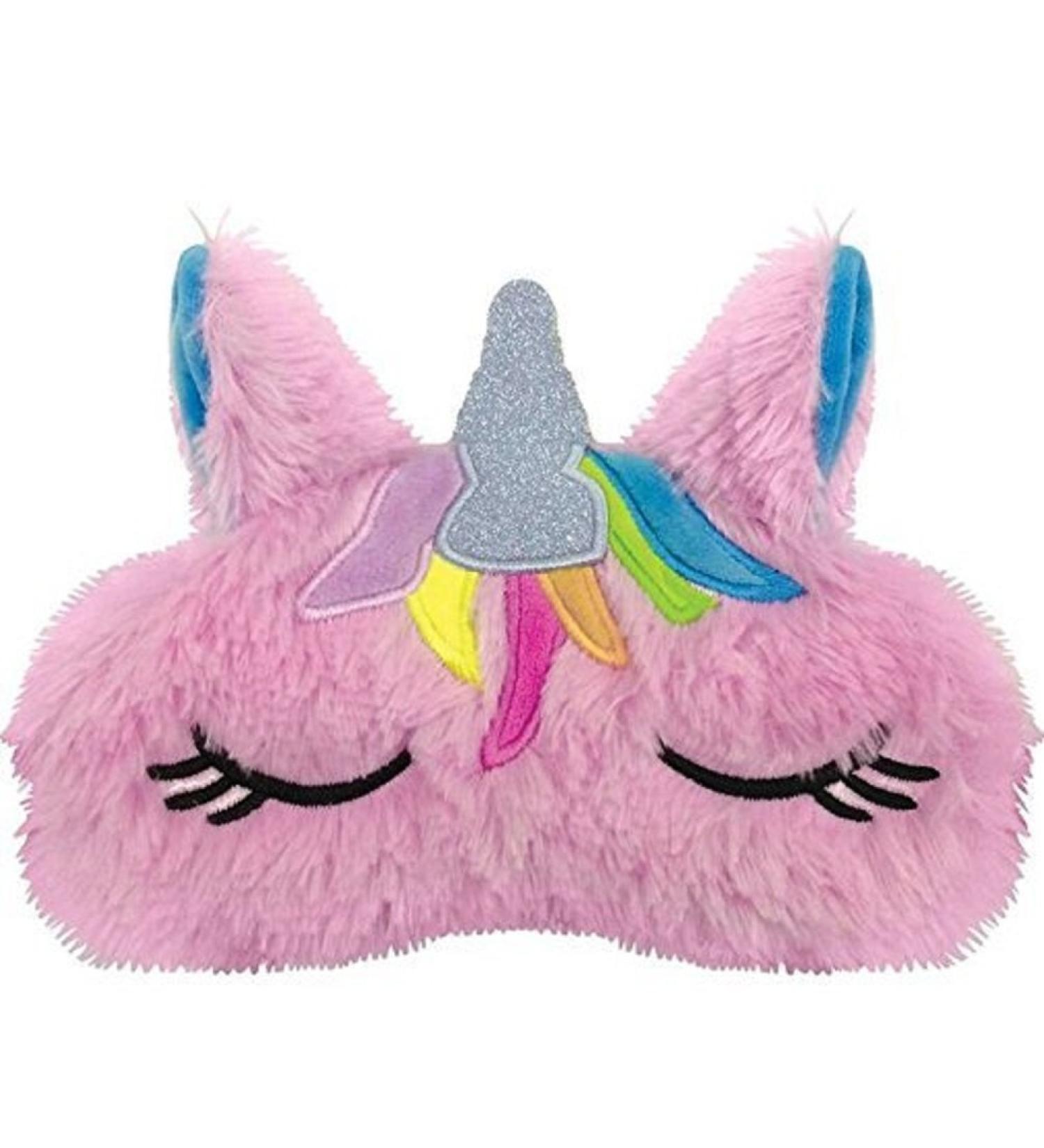 Fun Furry Sleeping Unicorn Satin-Lined Sleep Mask for Girls - Buy Online on GoSupps.com
