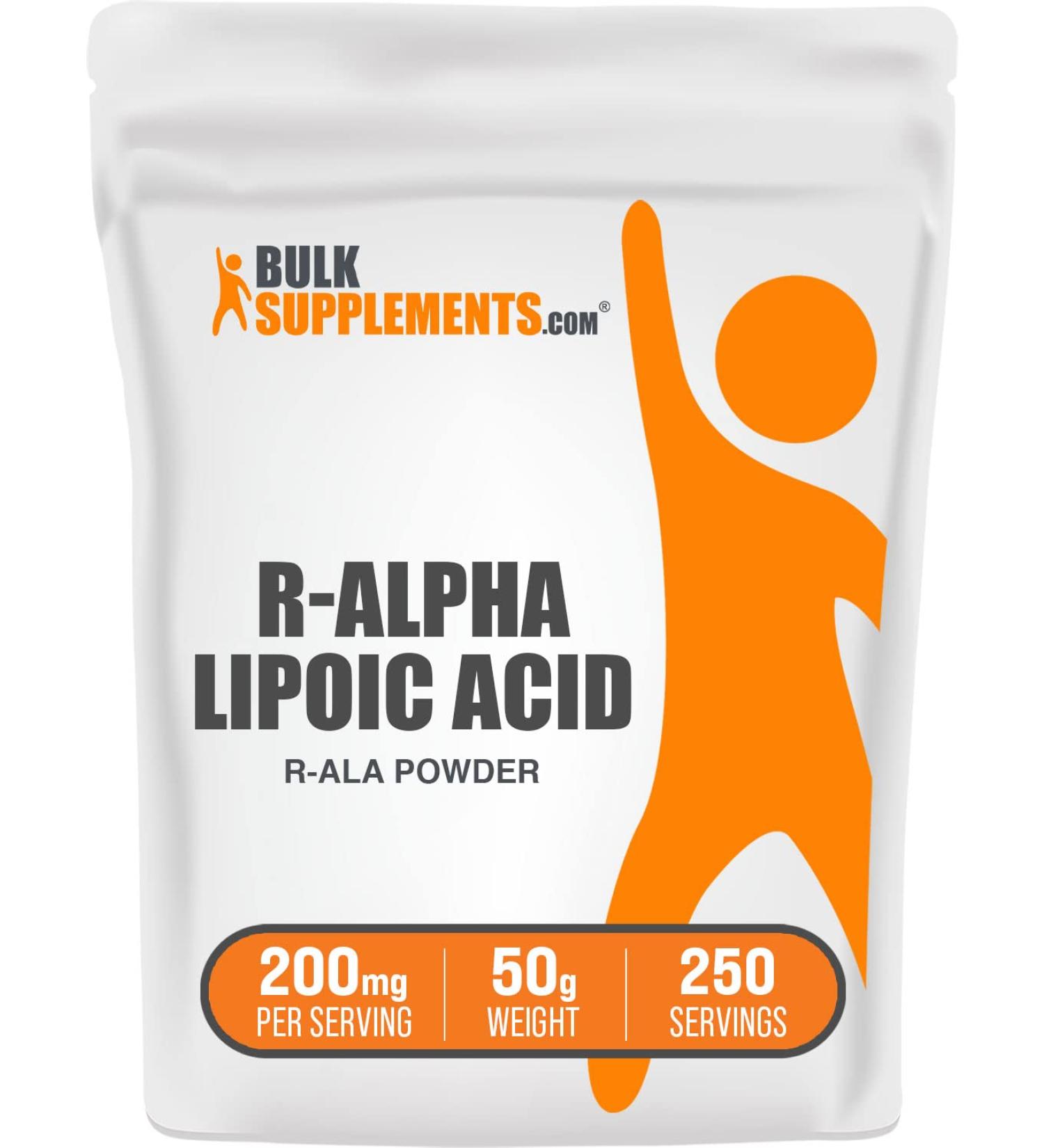 Buy BulkSupplements R-Alpha Lipoic Acid Powder 200mg - Gluten Free Antioxidants Supplement 50g (250 Servings) - Shop Internationally - Buy Online on GoSupps.com