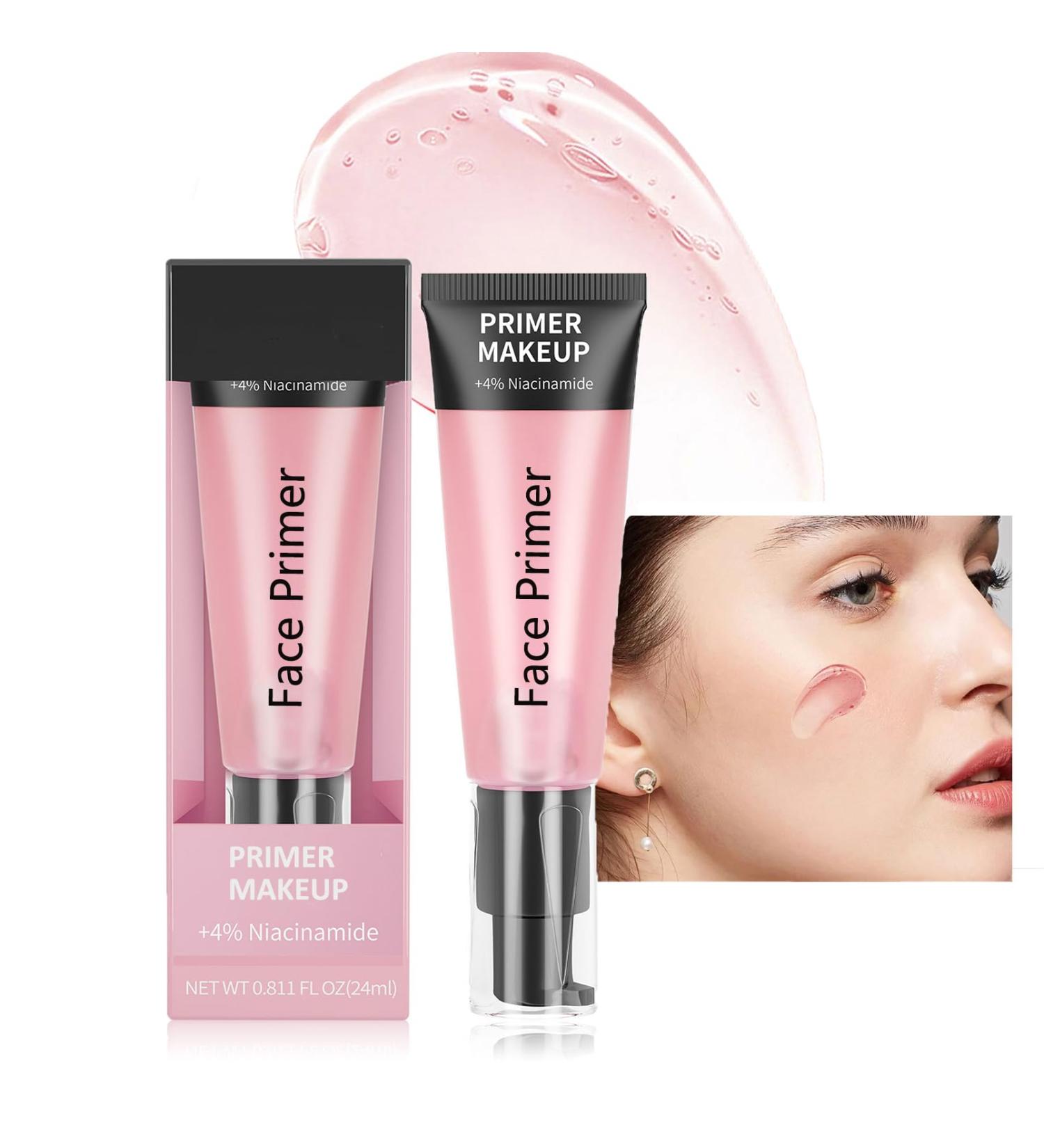 Hydrating Green Gel Makeup Face Primer with Hyaluronic Acid - Pore Minimizer & Long Lasting Makeup - Moisture for Smooth Skin - Pink - Buy Online on GoSupps.com