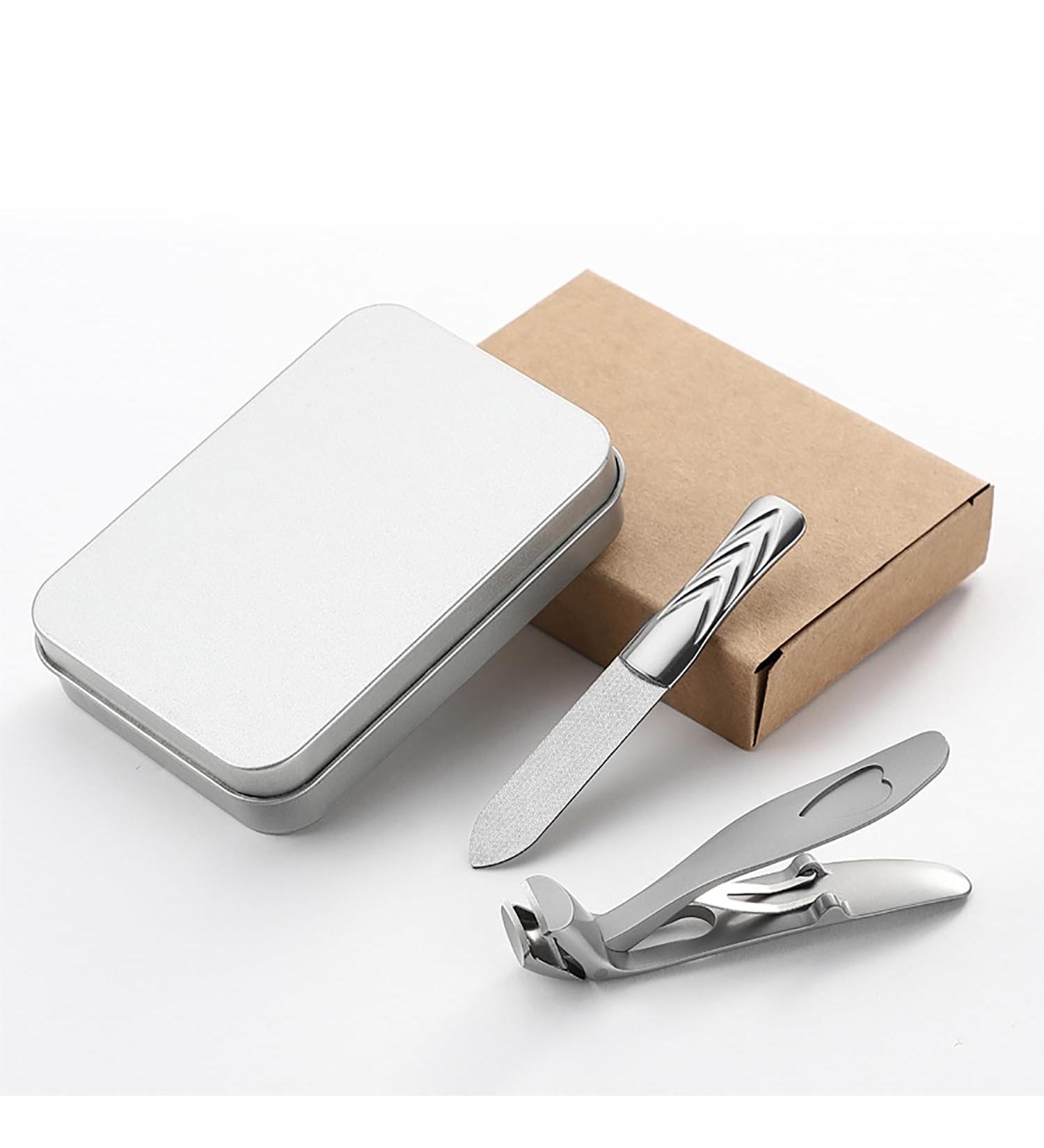 Nail Clipper Angled Head Long Handled Toenail Clipper for Seniors Thick Nails Premium Steel Nail Cutter Trimmer with Metal Nail File for Men and Women (Silver) - Buy Online on GoSupps.com