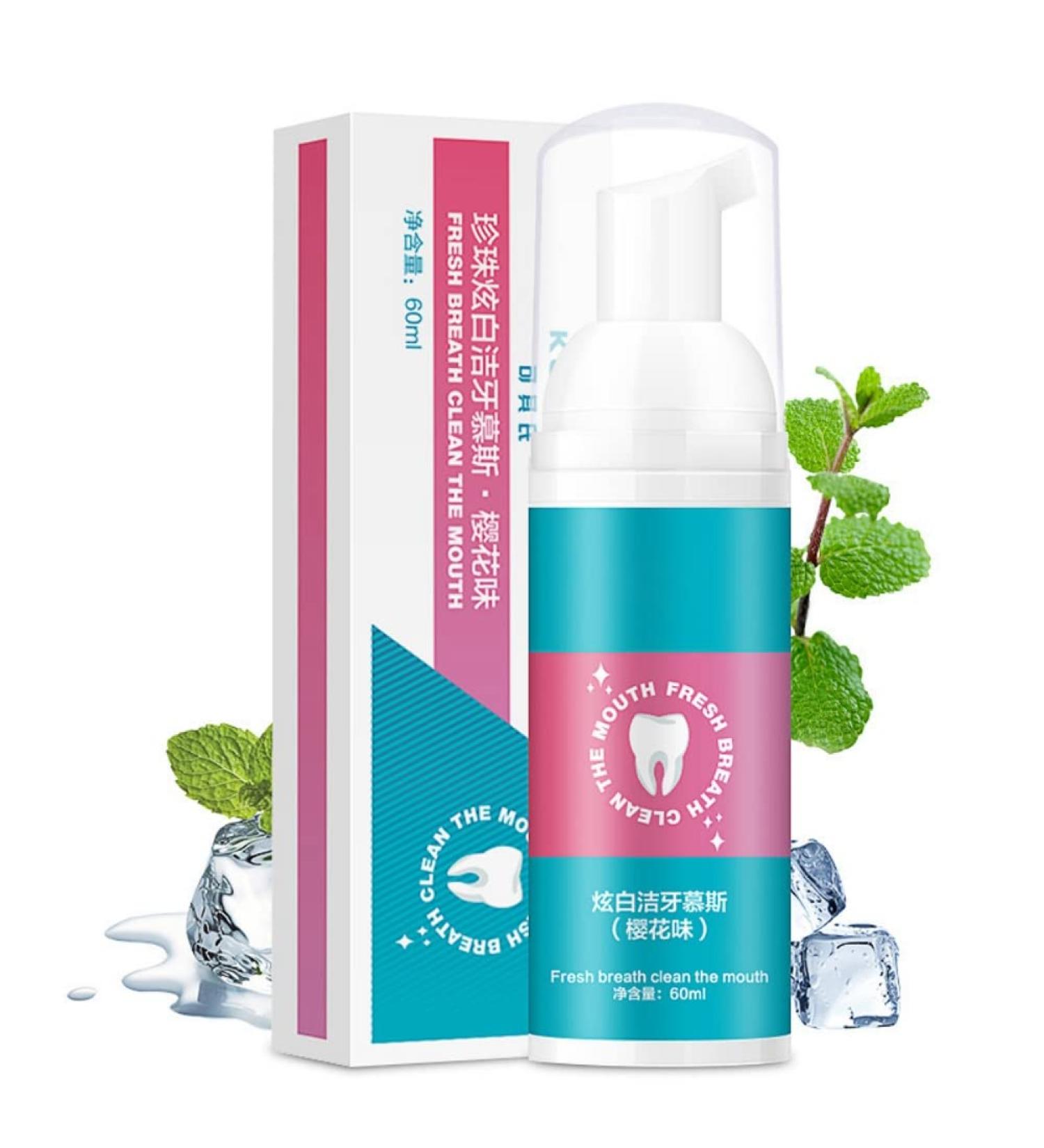 Allbestaye Foam Toothpaste Mousse - Whitening Stain Removal & Fresh Breath for a Bright Smile - Buy Online on GoSupps.com