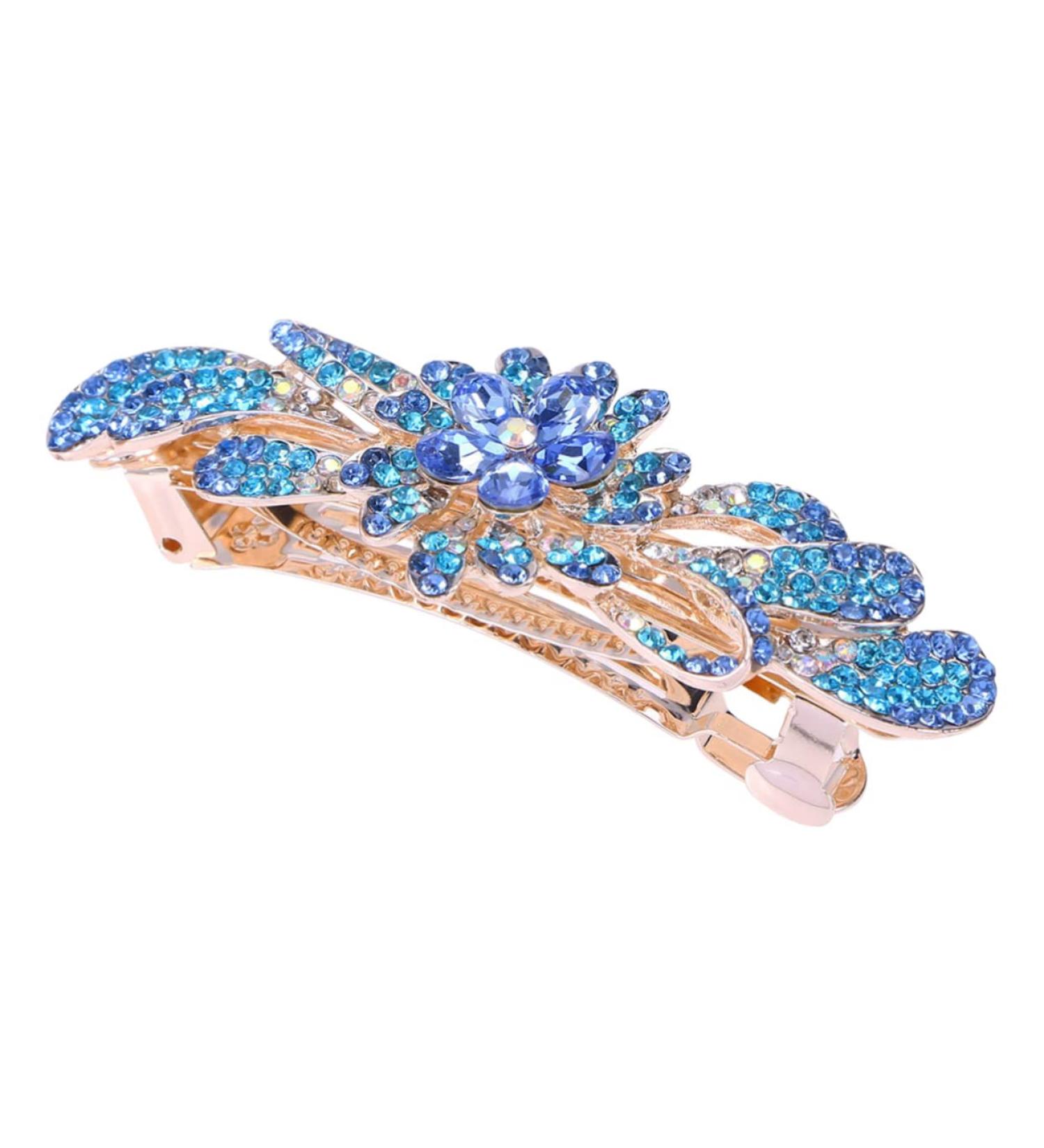 minkissy 1pc Rhinestone Hair Clips Bridal Hair Clip Rhinestone Barrettes Crystal Hair Clips Rhinestone Hair Barrette Women Hair Clips Flower Hair Clip Bride Spring Ponytail - Buy Online on GoSupps.com