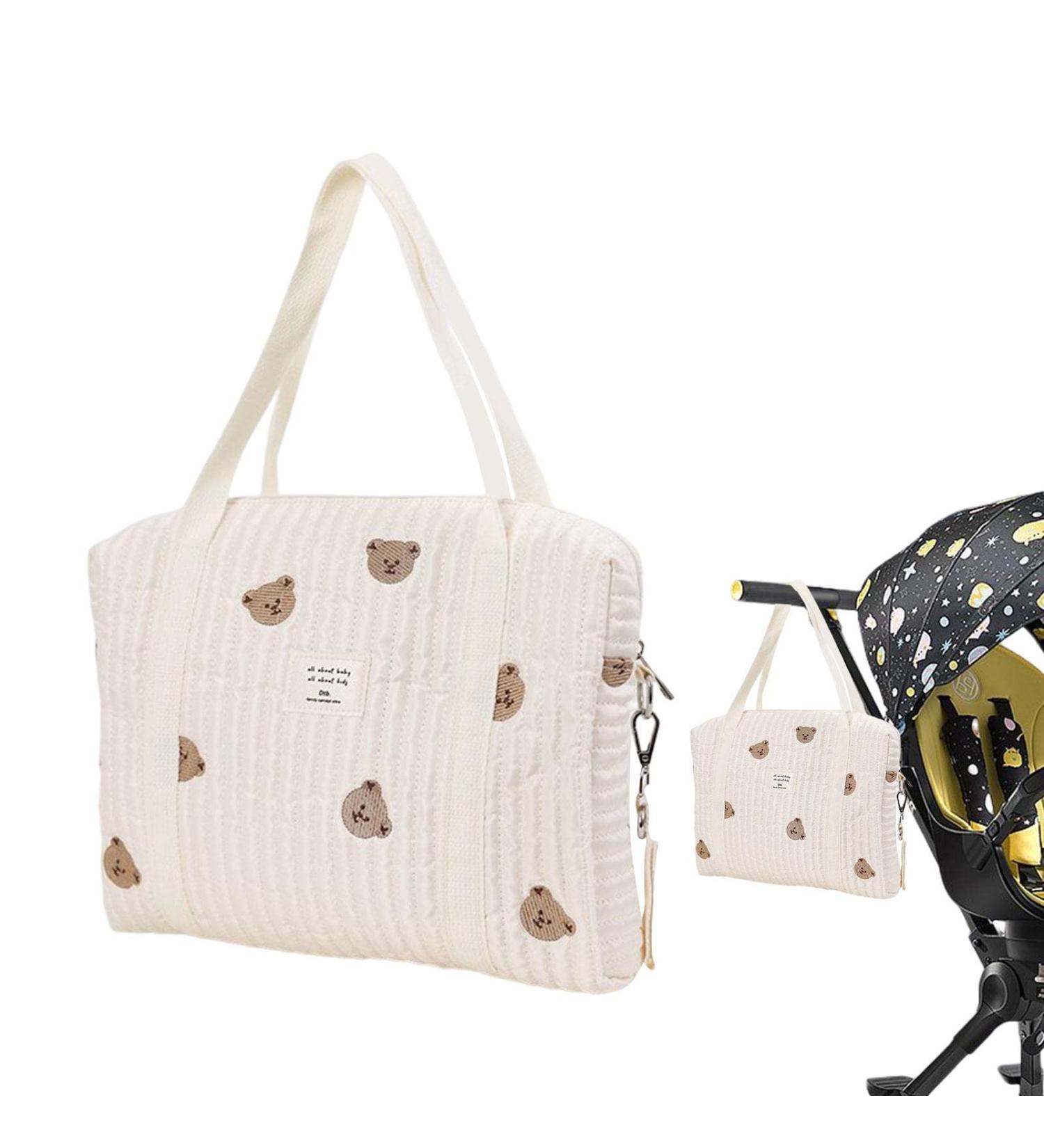 Multifunctional Moxeupon Embroidery Baby Wrap Pocket | Large Capacity Cotton Travel Diaper Bag for Strollers - Buy Online on GoSupps.com