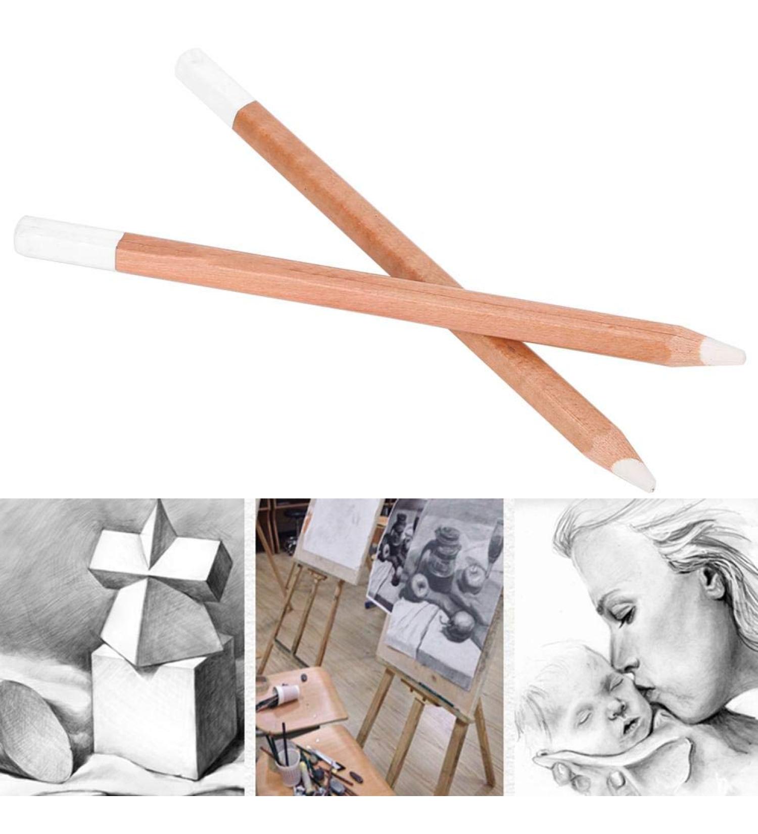 Professional White Coal Sketch Pencils - 2PC Set for Artists | Premium Drawing Supplies & Stationery - Buy Online on GoSupps.com