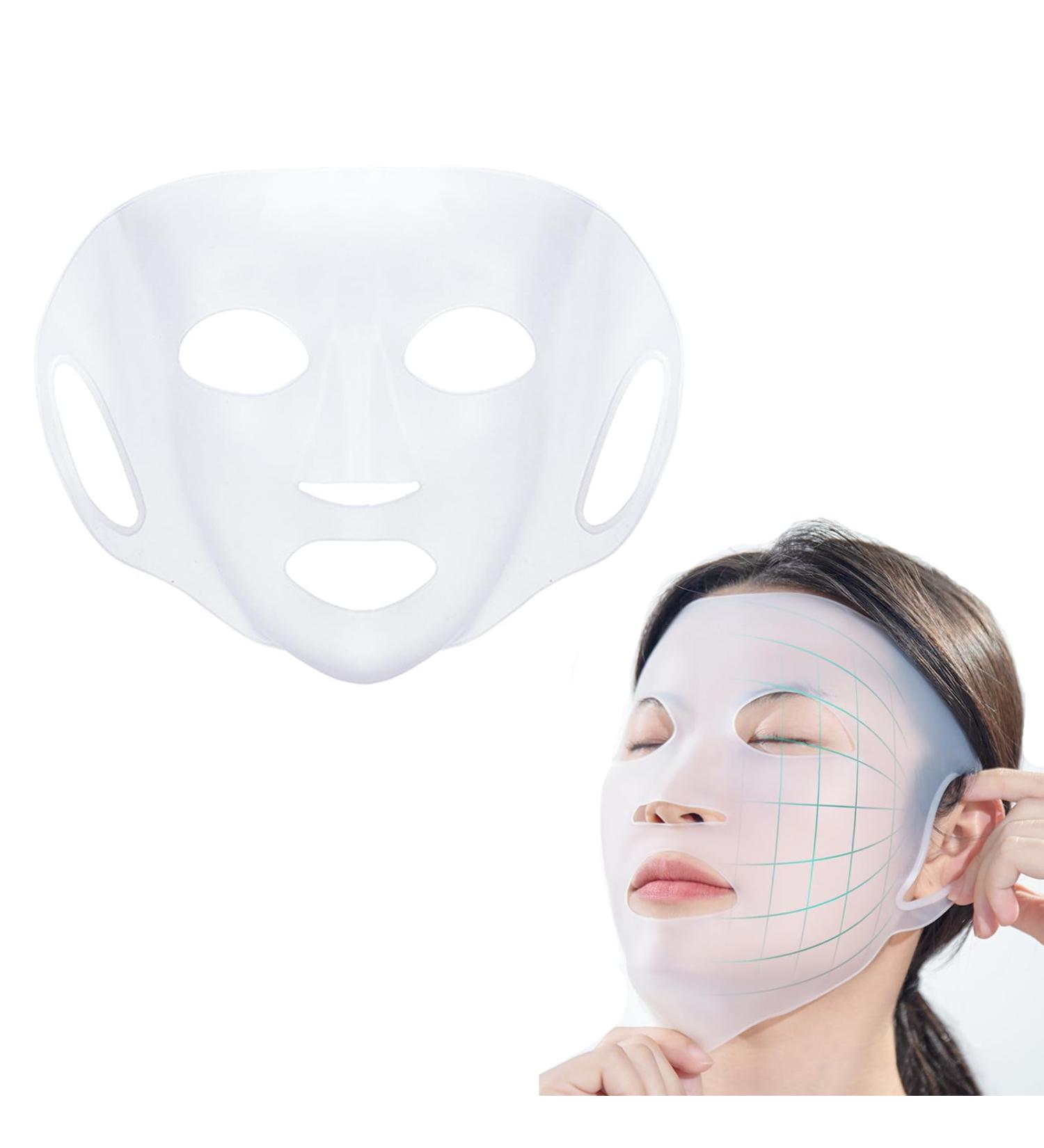 3D Reusable Silicone Face Mask Cover | Moisturizing Facial Mask Holder for Skincare | Prevents Evaporation | Clear Design - Buy Online on GoSupps.com