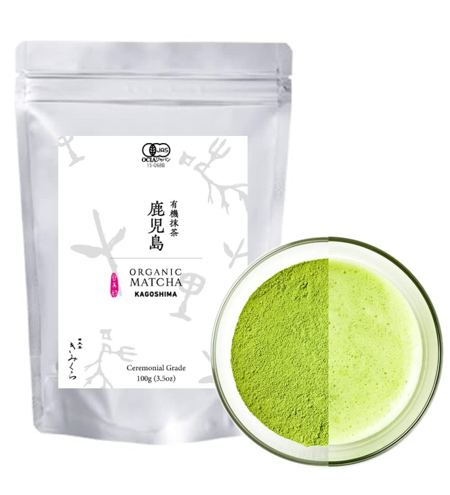 Premium ORGANIC CEREMONIAL Grade Matcha from Kagoshima JAPAN | Japanese Tea KIMIKURA | Matcha KIMIKURA (100g pack) - Buy Online on GoSupps.com