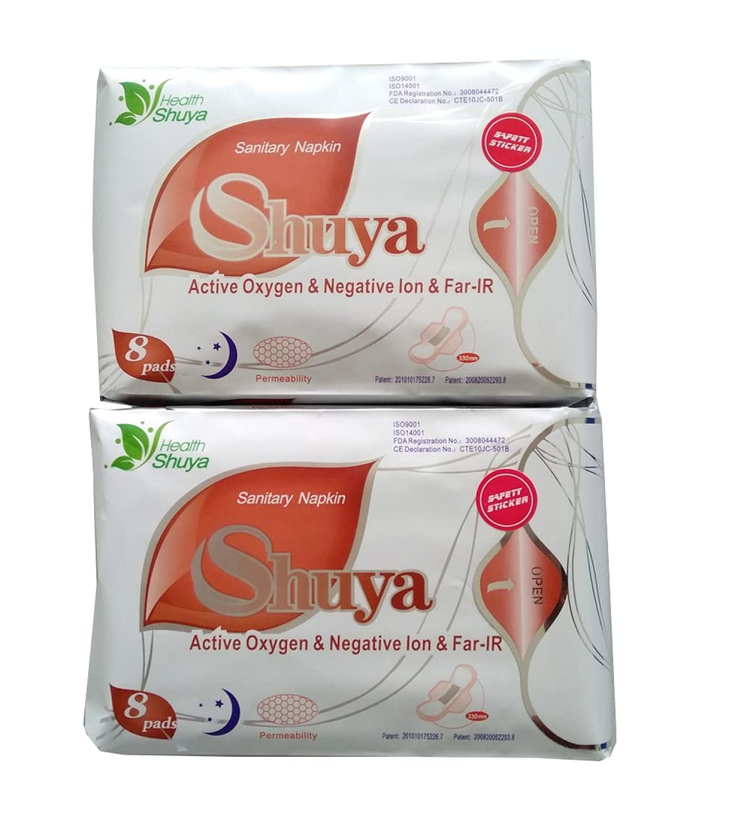 SHUYA Anion Ultral Long Overnight Pads with Wings | Super Absorbency 330mm | Postpartum & After Birth | Pack of 2 16ct - Buy Online on GoSupps.com
