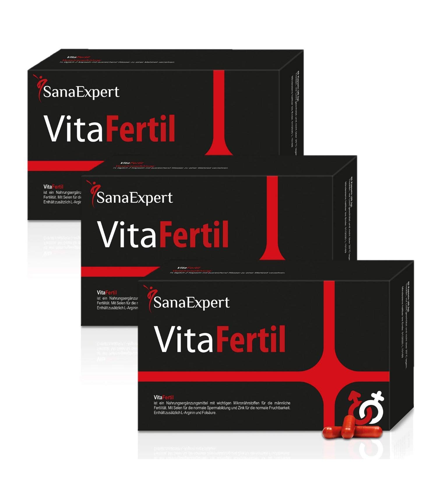SANAEXPERT VIFAFERFIL Advantage Pack - 3x60 Capsules | Fertility Supplements for Men | L-Arginine Alpha Lipoic Acid & Folic Acid - Buy Online on GoSupps.com