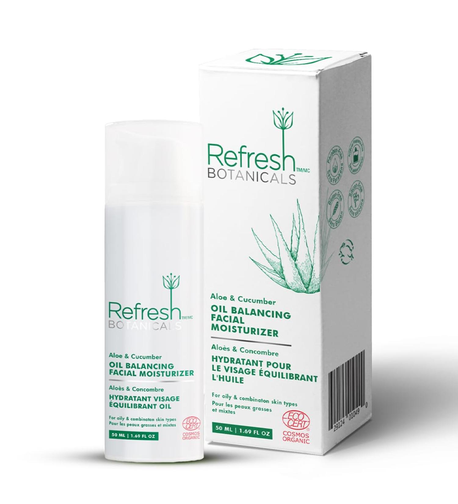 Refresh Botanicals Oil Balancing Facial Moisturizer | With Aloe & Cucumber | For Oily Skin | ECOCERT COSMOS Organic | Paraben & Chemicals free - Buy Online on GoSupps.com