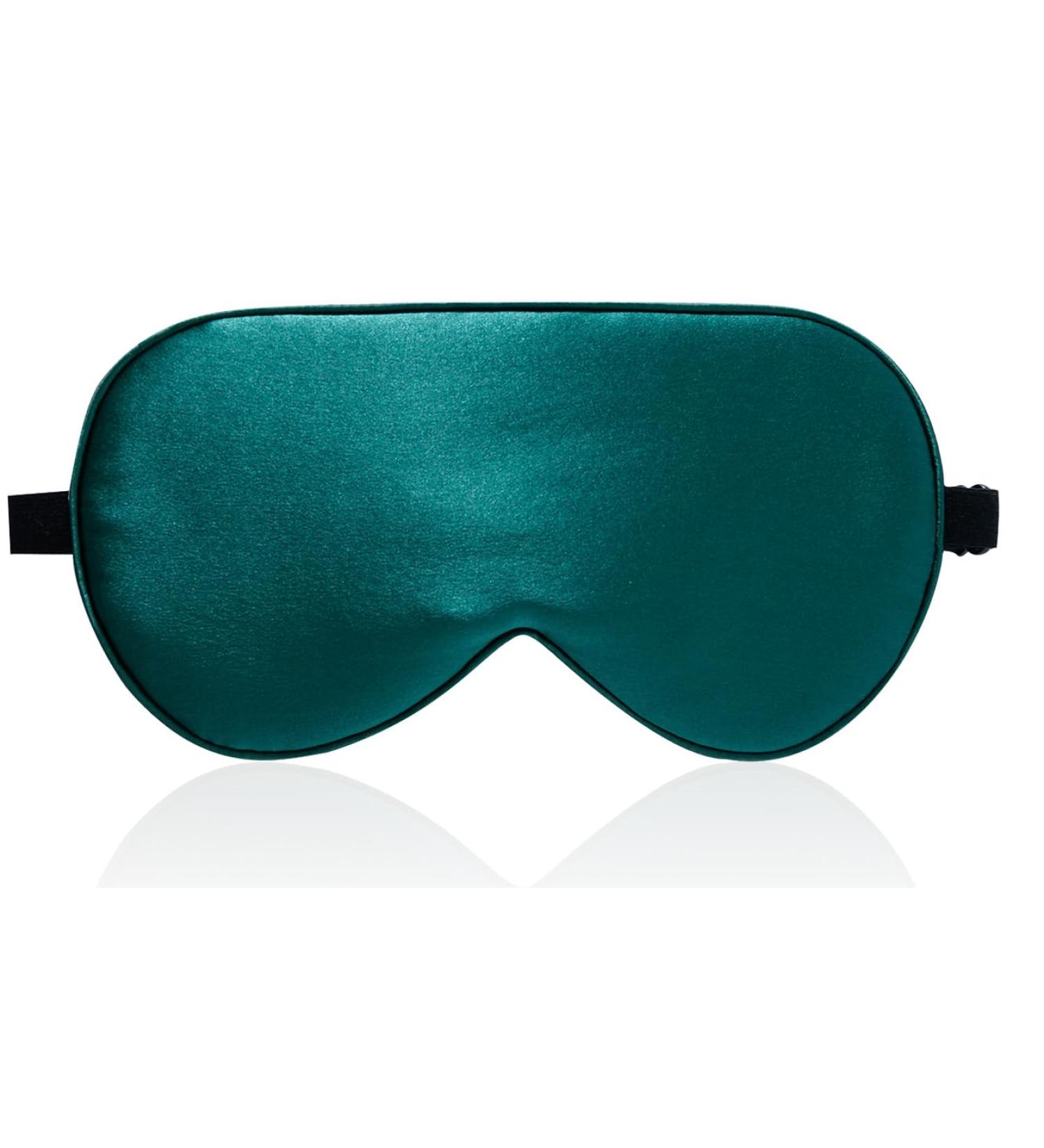 LaCourse 100% Natural Mulberry Silk Sleep Eye Mask - 19 Momme Organic Silk - Adjustable & Comfortable - Blackish Green - Buy Online on GoSupps.com