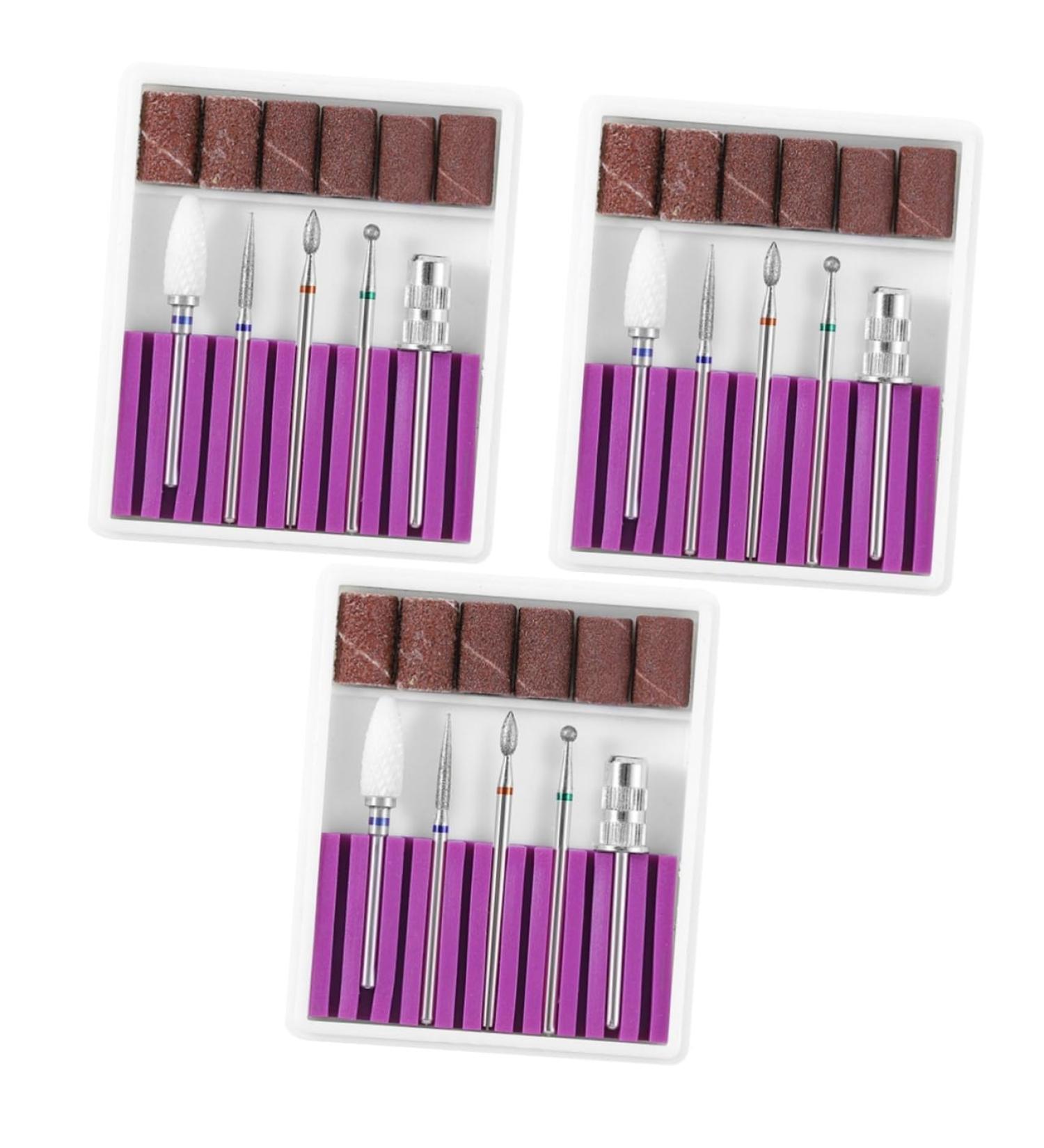 POPETPOP 3 Sets Nail Bits Nail Drill Tool Gel Polish Remover Drill Bit Manicure Drill Bits Cuticle Drill Bit Pedicure Bits Nail Polish Tools Nail Polish Accessories Purple Equipment Grid 6.5x5.5cmx3pcs Purplex3pcs - Buy Online on GoSupps.com