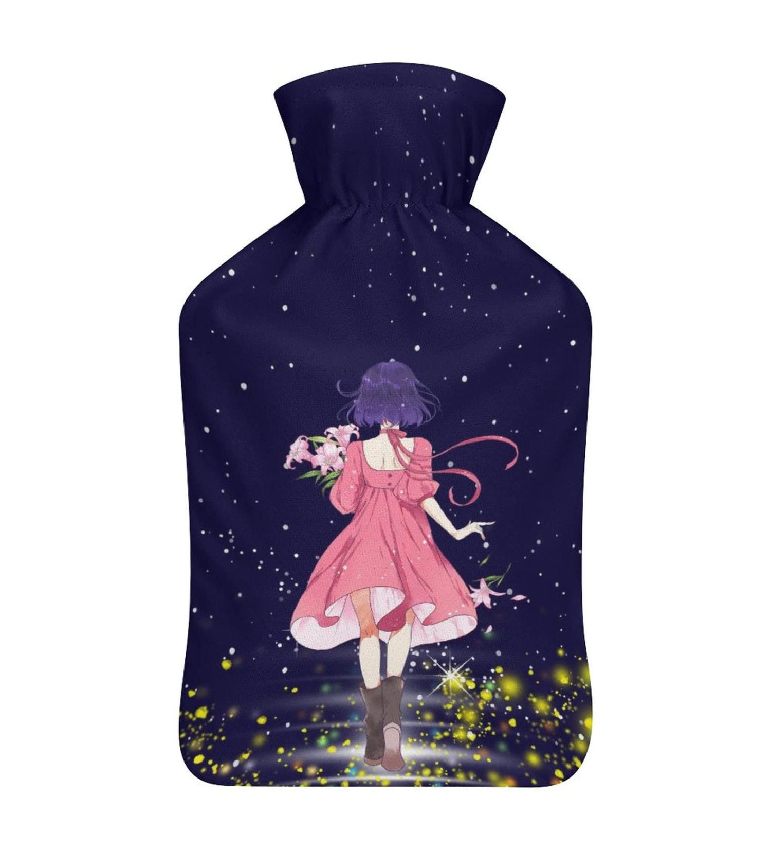 Dreamy Girl Hot Water Bottle with Plush Cover | Hand Warmer for Adults & Kids - 26.5x15.3cm - Buy Online on GoSupps.com