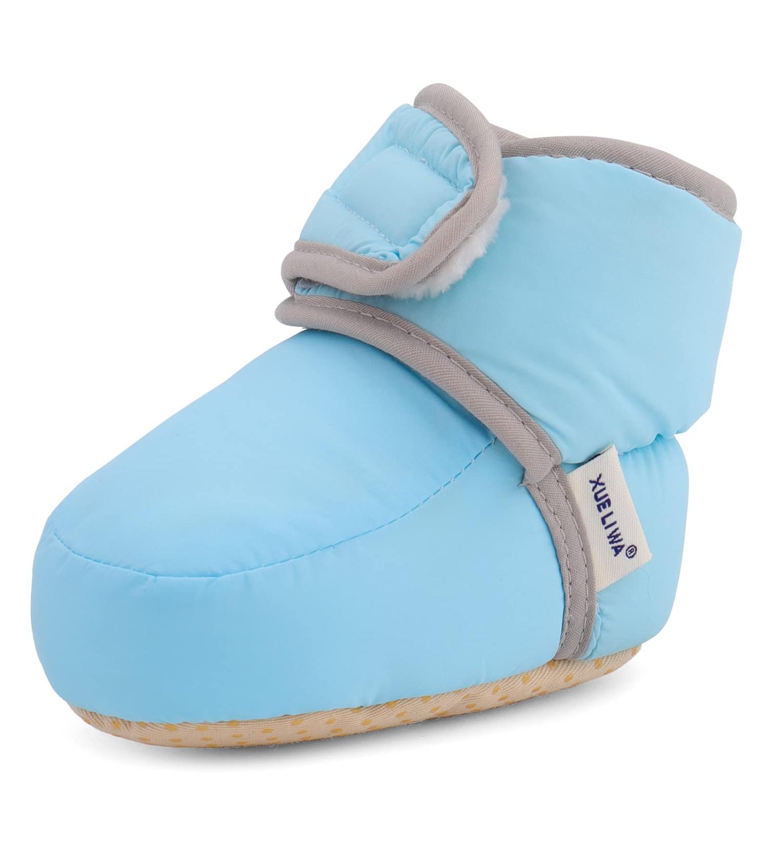 LACOFIA Baby Anti-Slip Winter Slipper Boots - Blue (6-12 Months) - Buy Online on GoSupps.com