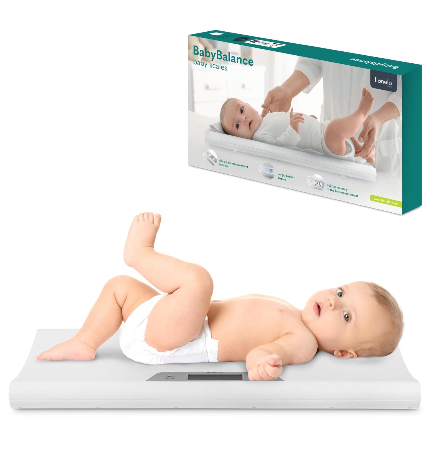 LIONELO BABYBALANCE Electronic baby scale up to 20 kg large display tare function last measurement memory weighing p - Buy Online on GoSupps.com