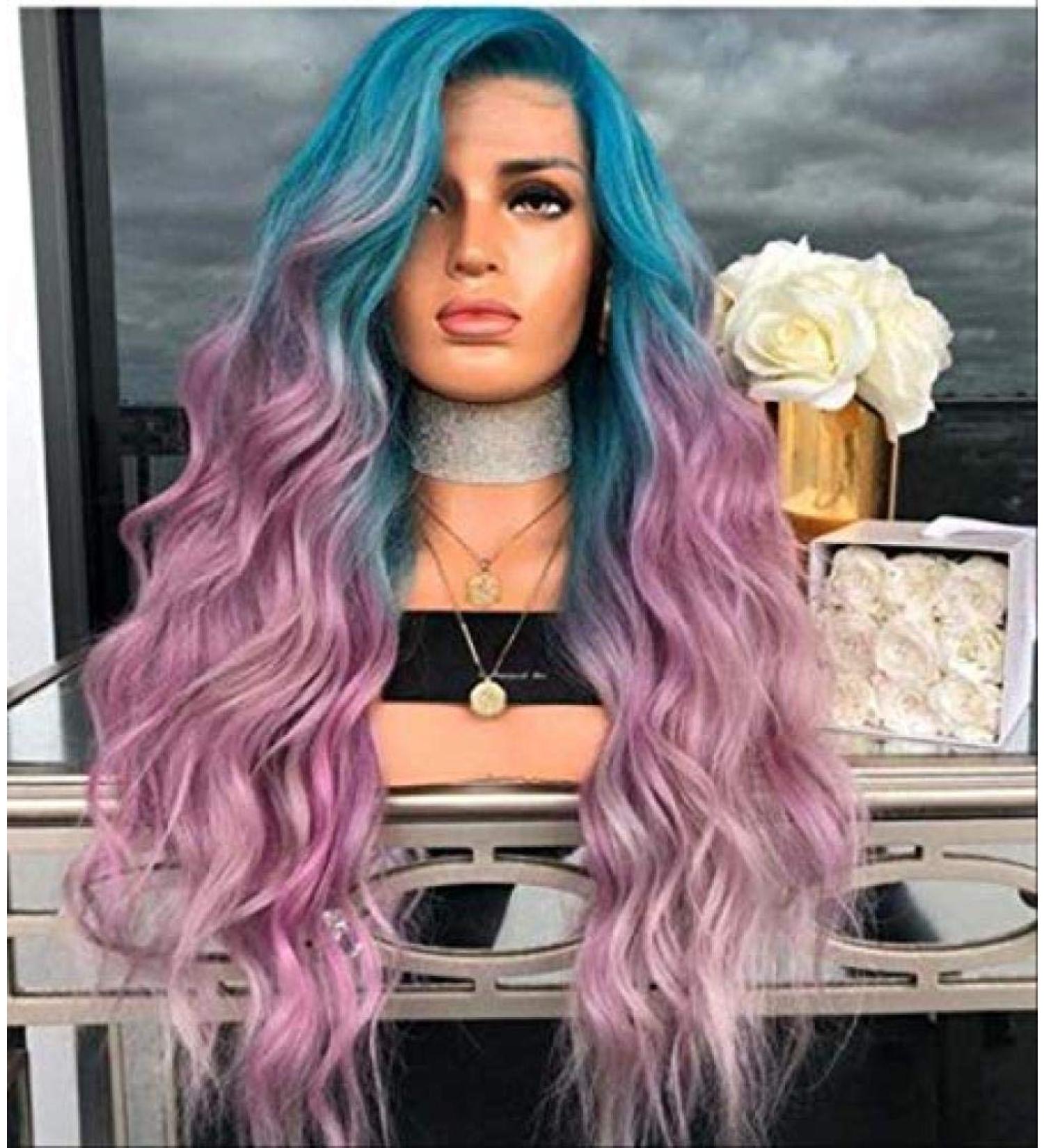 BGHJUE Gradient Dye Long Straight Micro-Curly Wigs - Buy Internationally | Premium Quality Hair - Buy Online on GoSupps.com
