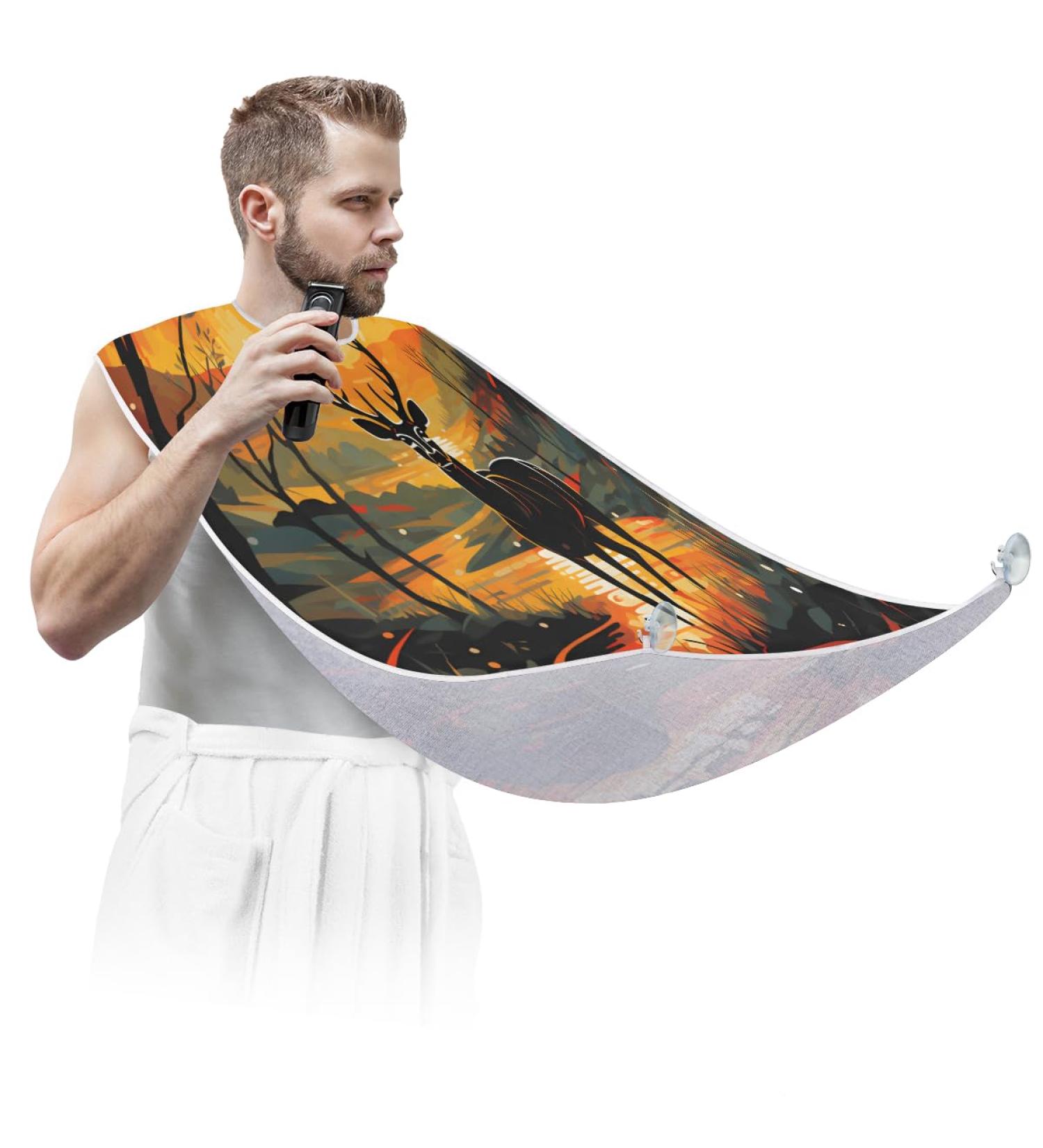 Sunset Fawn Beard Bib Apron | Beard Hair Catcher for Men | Perfect Father's Day Anniversary & Christmas Gifts - Buy Online on GoSupps.com
