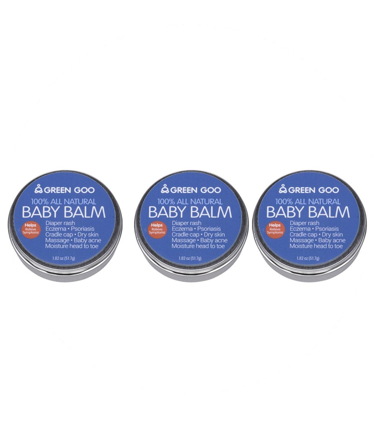 Green Goo Baby Balm Large Tin - 3 Piece Set 0.6 lb | Organic & Natural Baby Care | International Shipping Available - Buy Online on GoSupps.com