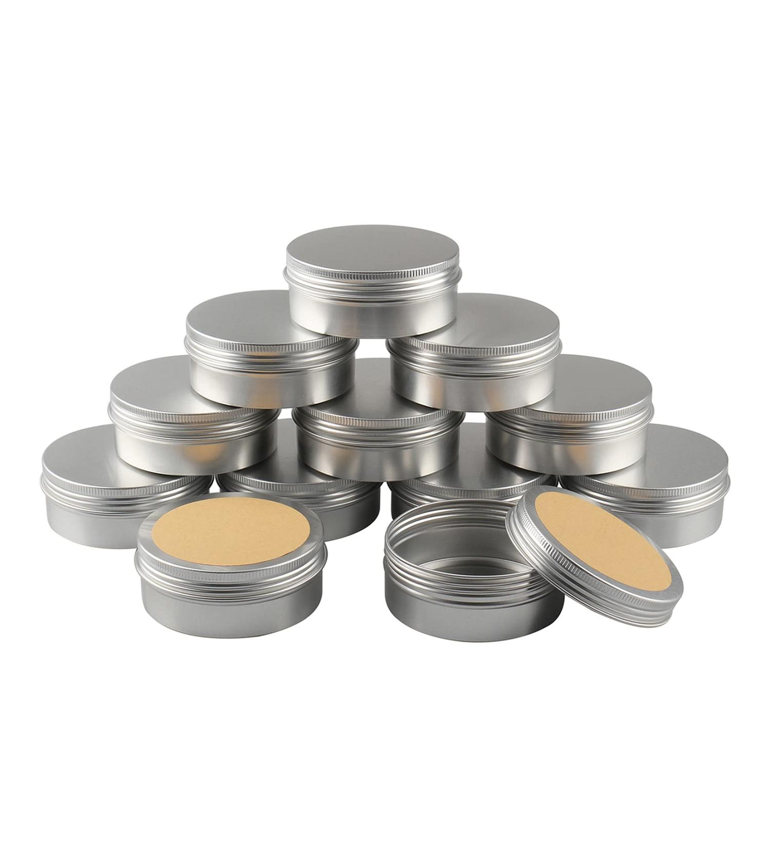 Buy 24-Pack 150ml Silver Empty Round Aluminum Cans with Screw Caps | Cream Candle & Cosmetic Storage - International Shipping Available - Buy Online on GoSupps.com