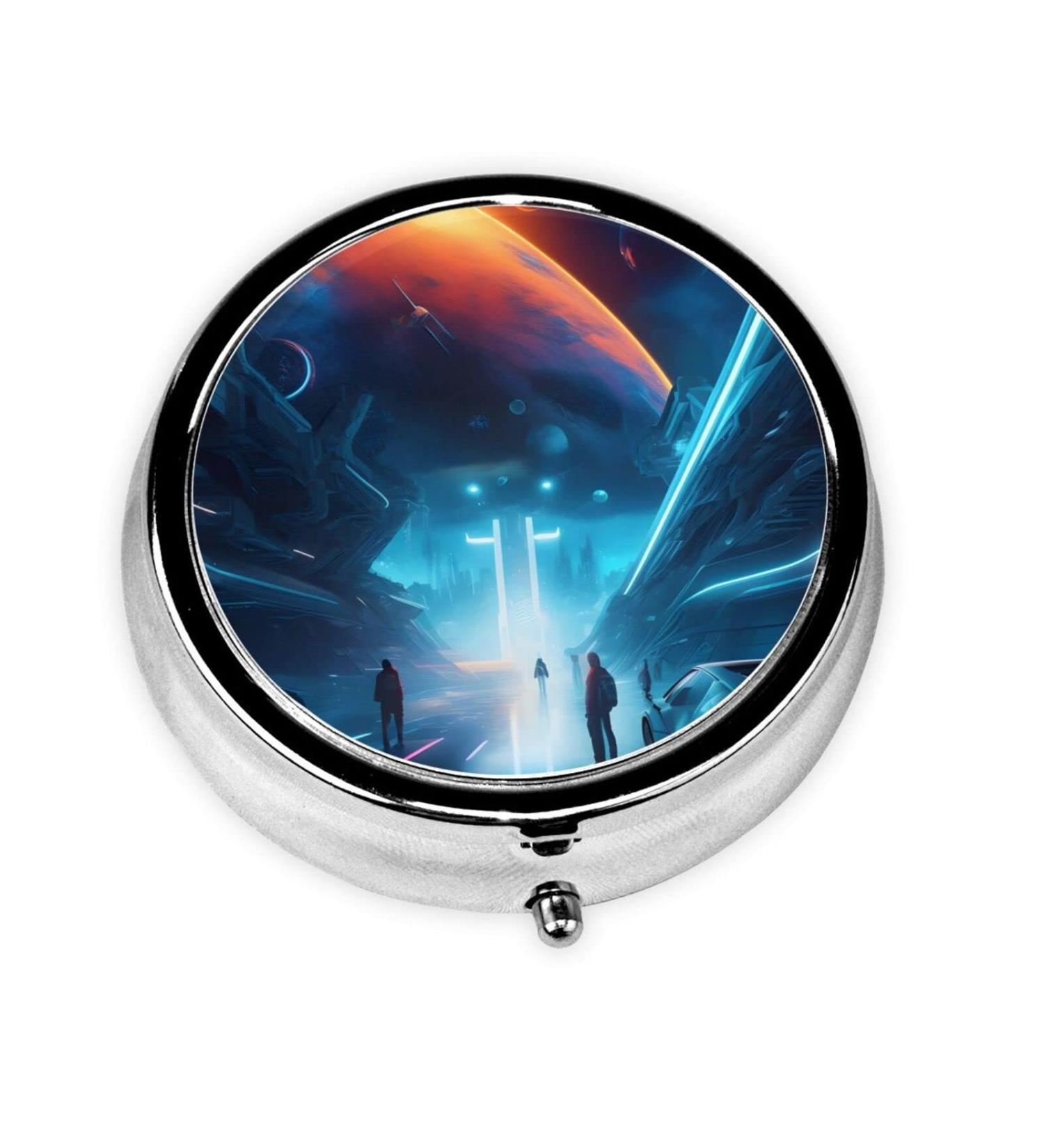 Buy Science Fiction Futureround Pill Box | 3 Compartment Travel Organizer - Portable & Durable - Buy Online on GoSupps.com