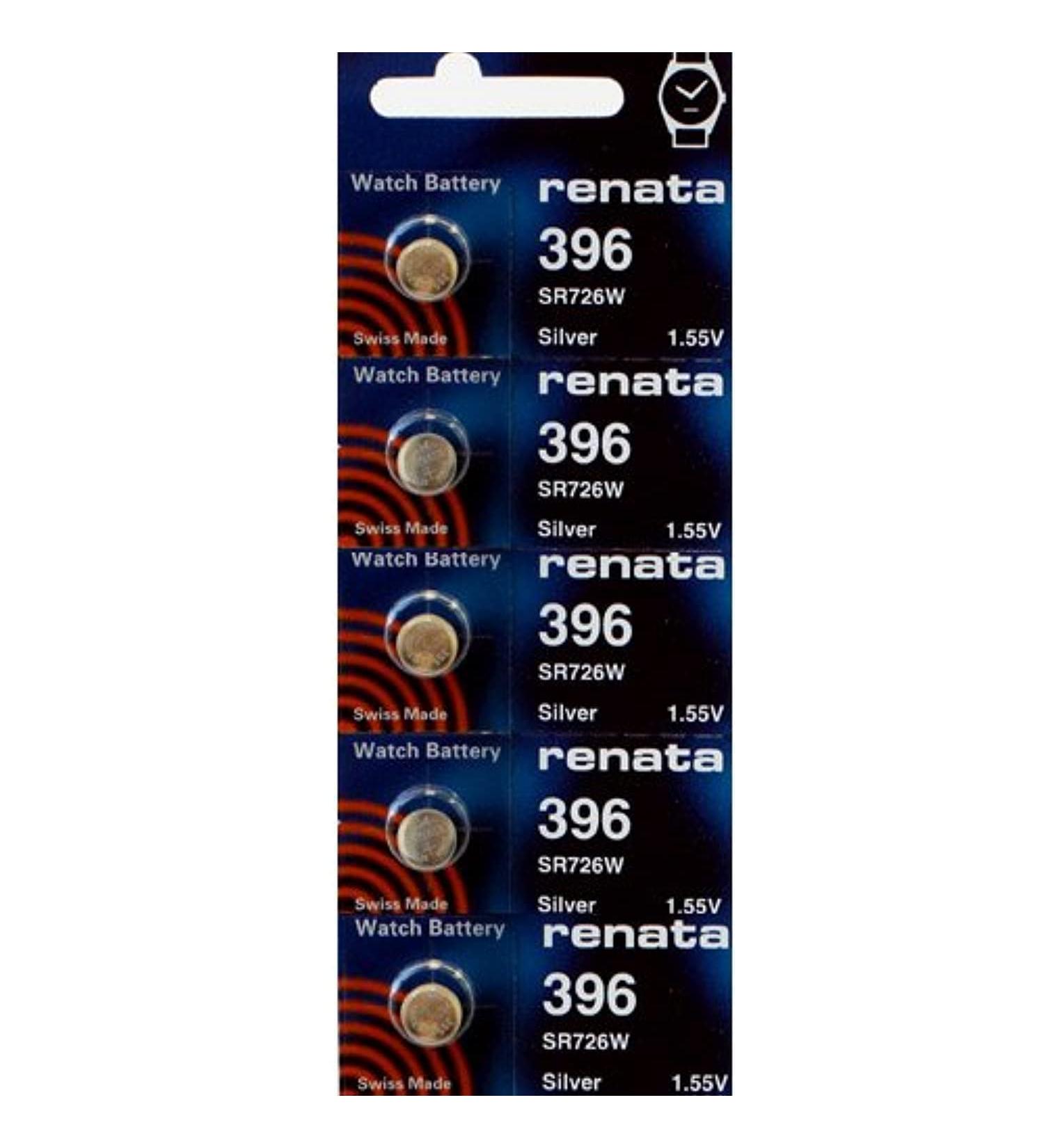 396 Watch battery - Strip of 5 Batteries