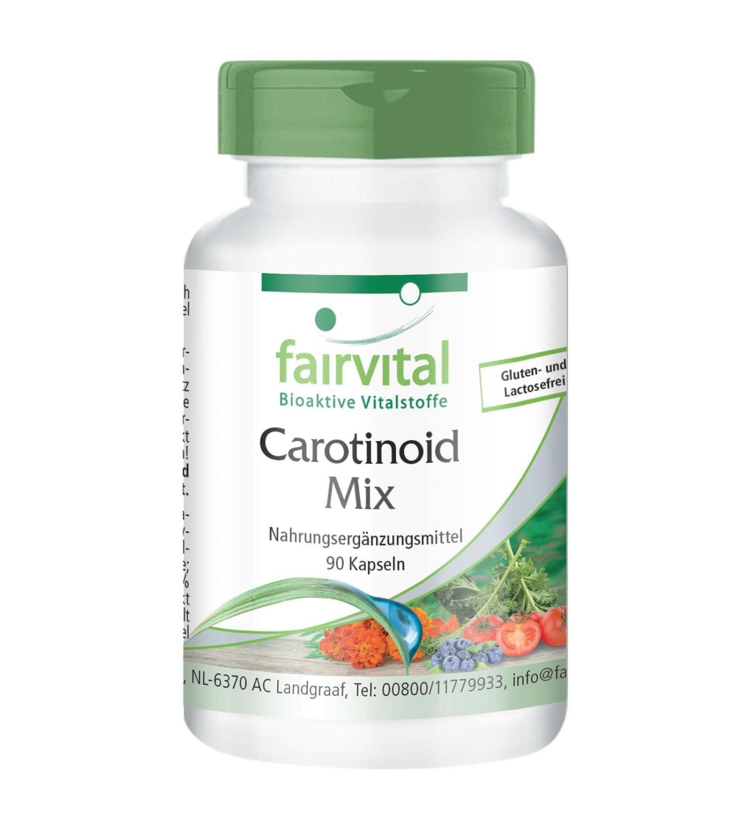 Buy Fairvital Carotenoid Mix - High Dose Vegan Capsules - 90 Natural Carotenoids & Anthocyanins - International Shipping - Buy Online on GoSupps.com