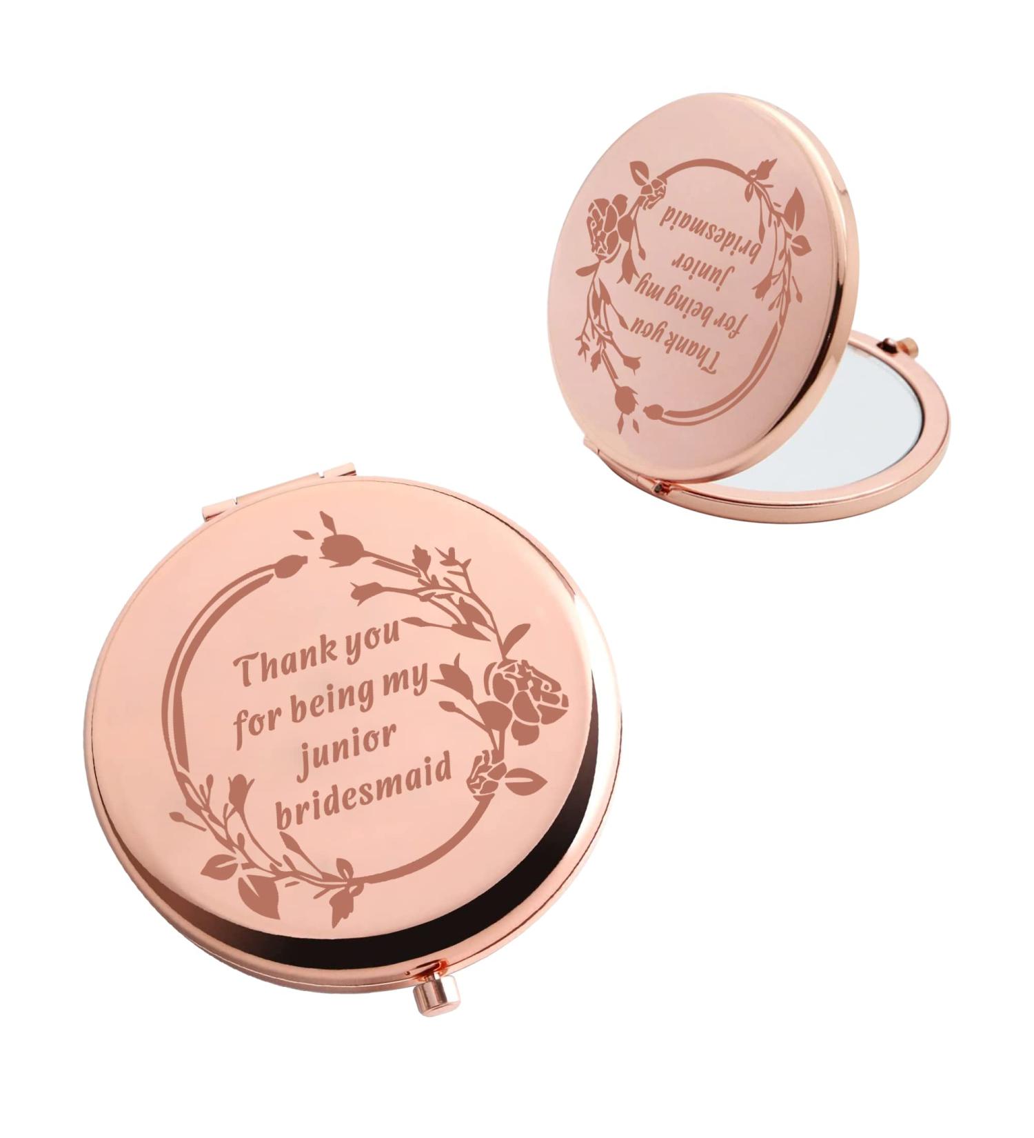 BAUNA Junior Bridesmaid Compact Makeup Mirror - Bridal Shower Thank You Gift for Sisters - Buy Online on GoSupps.com