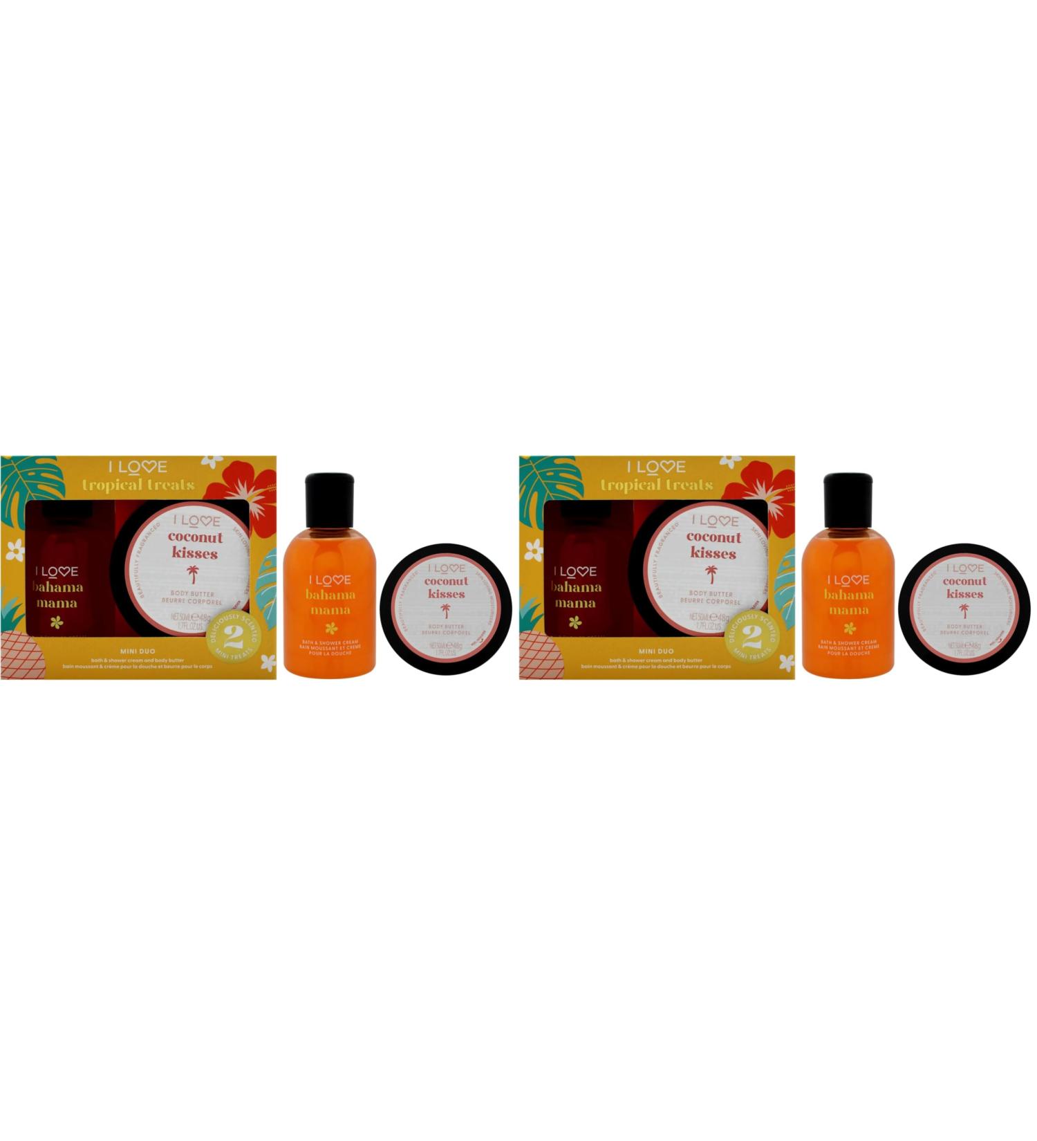 I Love Cosmetics I Love Miniature Troipcal Treat Box for Unisex - 2 Pc 3.3oz Bath and Shower Creme 1.7oz Body Butter (Pack of 2) - Buy Online on GoSupps.com