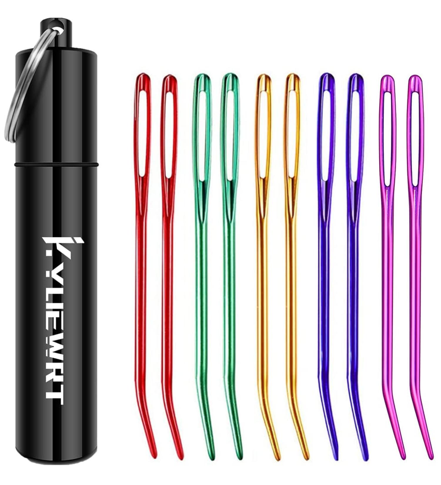 10Pcs Large Big Eye Yarn Darning Tapestry Needles Set with Aluminum Storage Tube - Buy Online on GoSupps.com