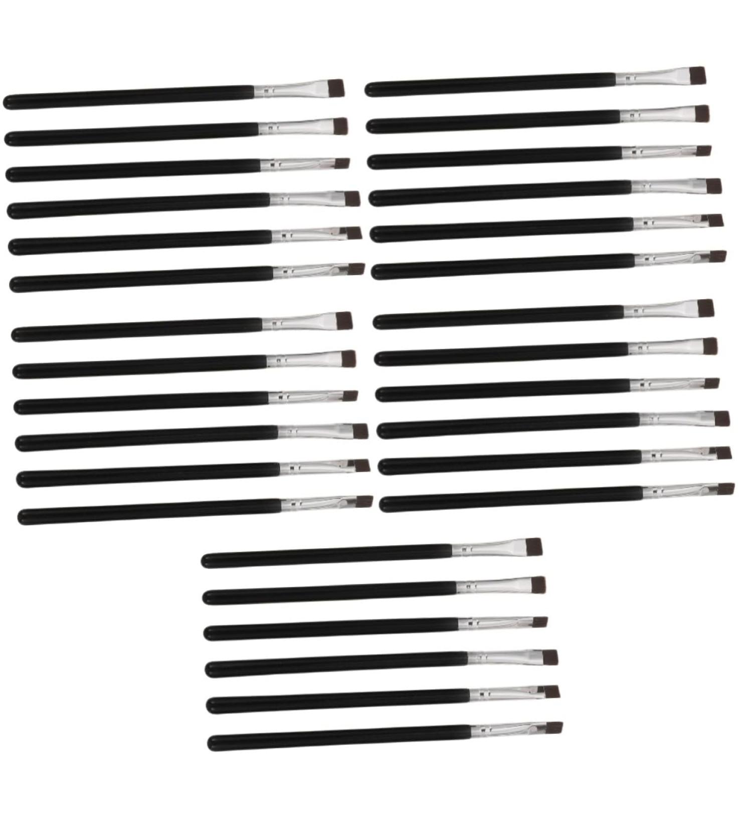 Baluue 30 Pcs Flat Eyebrow Brush Eyeliner Makeup Brush Eyeliner Brush Eye Tool Brush Black Artificial Fiber - Buy Online on GoSupps.com
